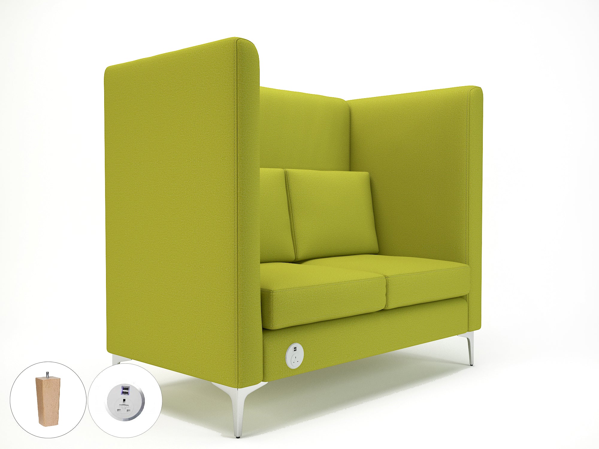 Office furniture altus-128cm-wide-privacy-booth-in-warwick-dolly-fabric-with-socket Dynamic  Chrome Colour Lagoon 