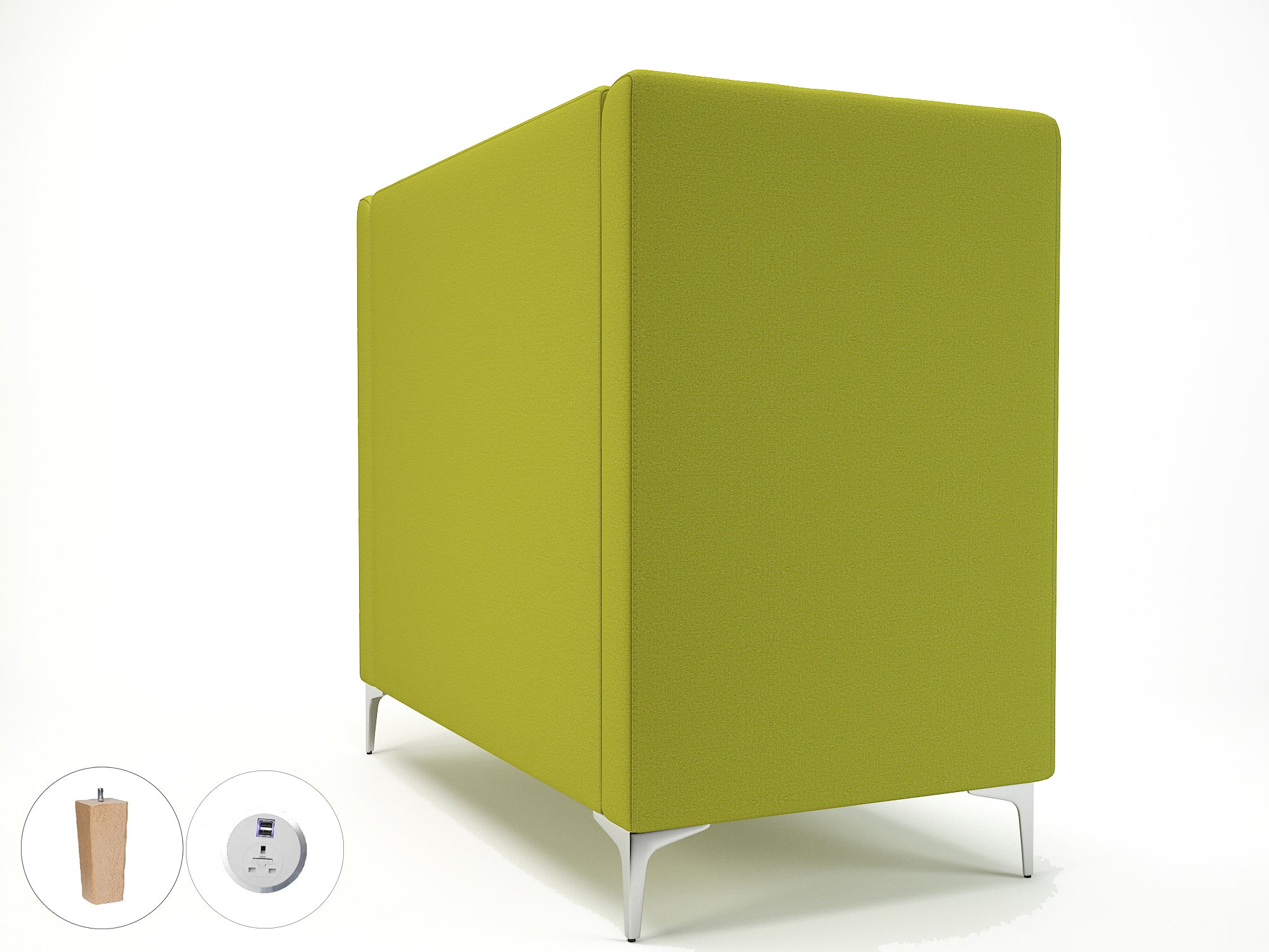 Office furniture altus-128cm-wide-privacy-booth-in-warwick-dolly-fabric-with-socket Dynamic  Matt Black Colour Lagoon 