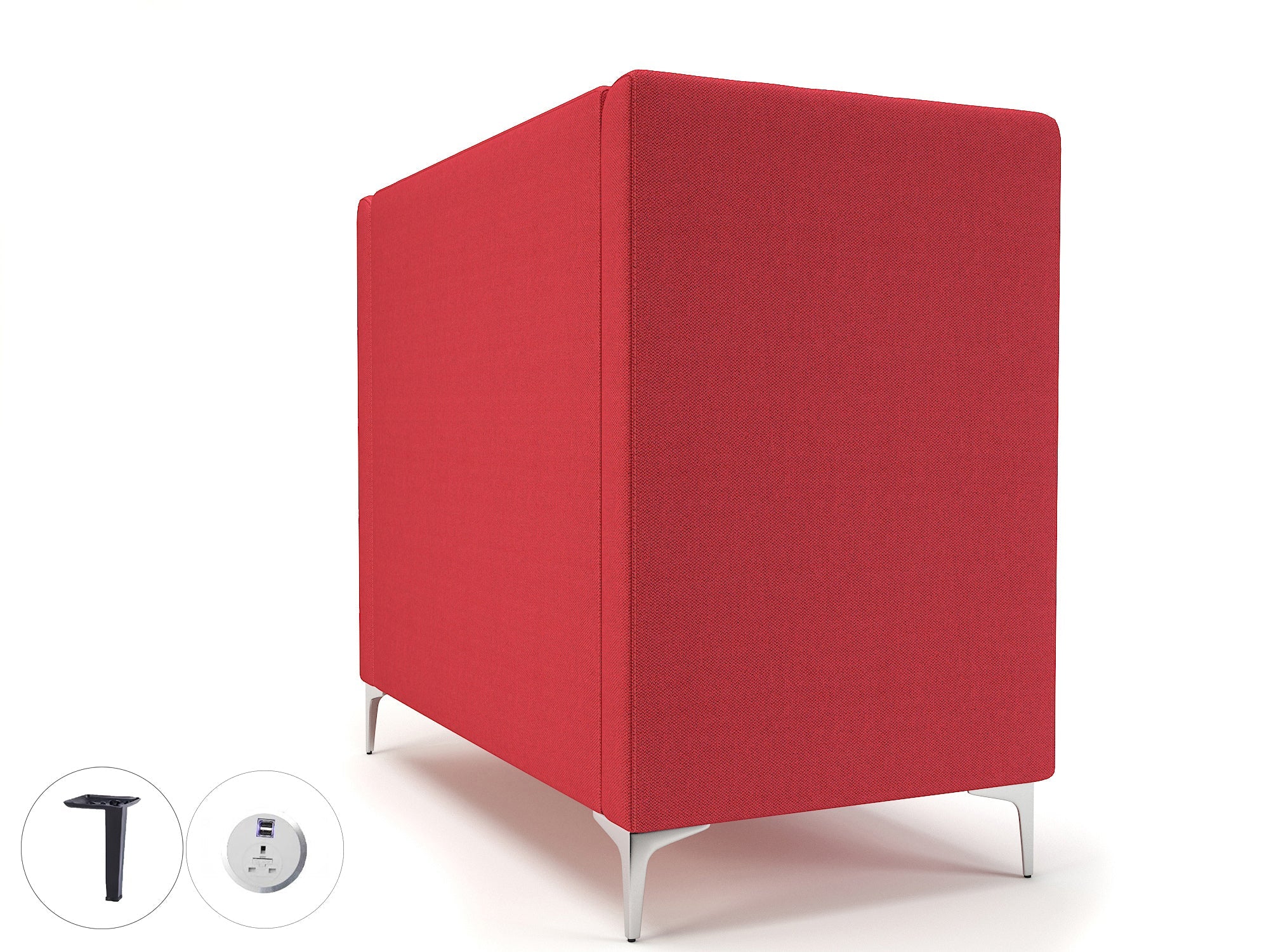 Office furniture altus-128cm-wide-privacy-booth-in-camira-era-fabric-with-socket Dynamic  Matt Black Colour Everlasting 