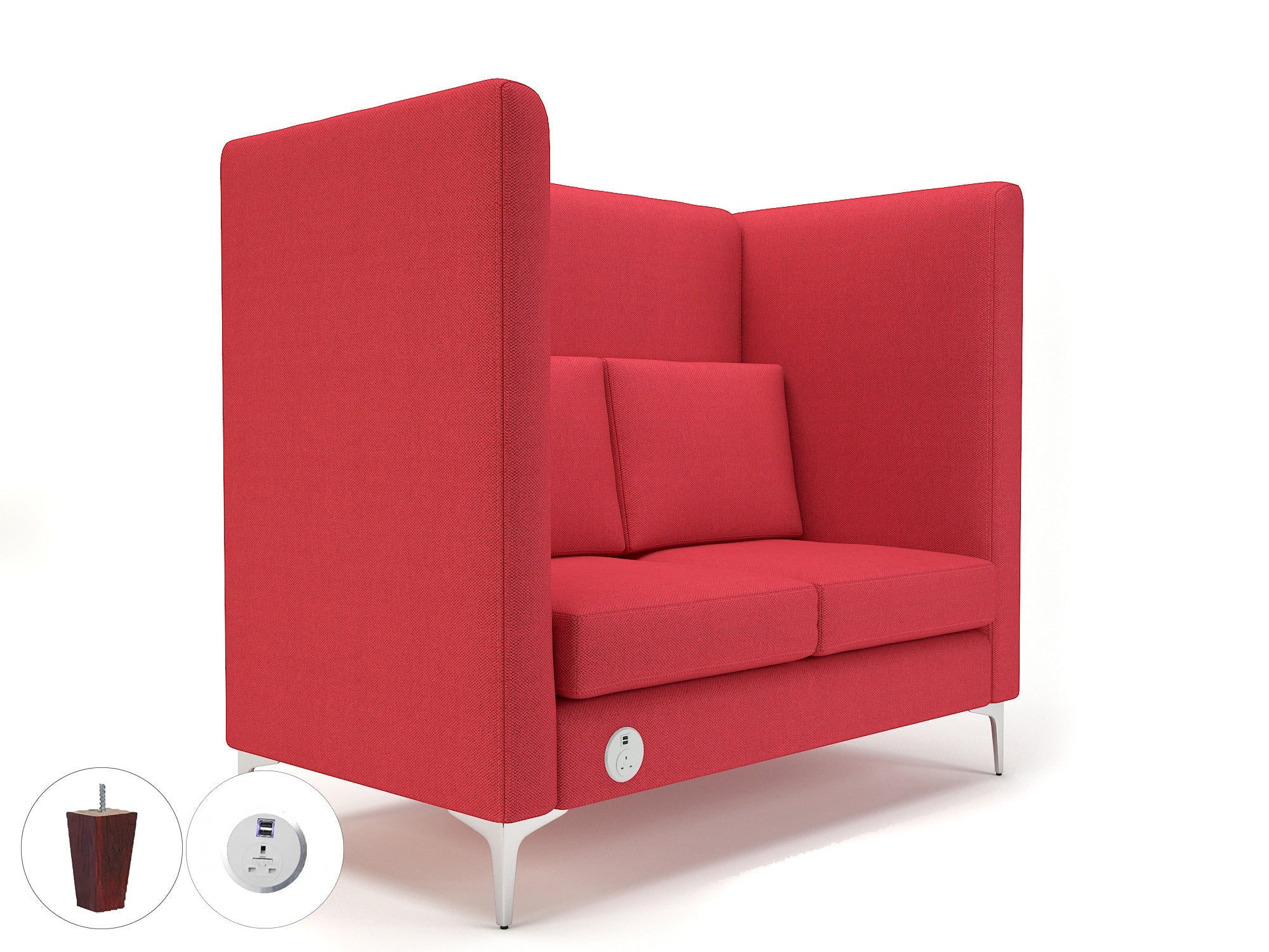 Office furniture altus-128cm-wide-privacy-booth-in-camira-era-fabric-with-socket Dynamic  Chrome Colour Forward 