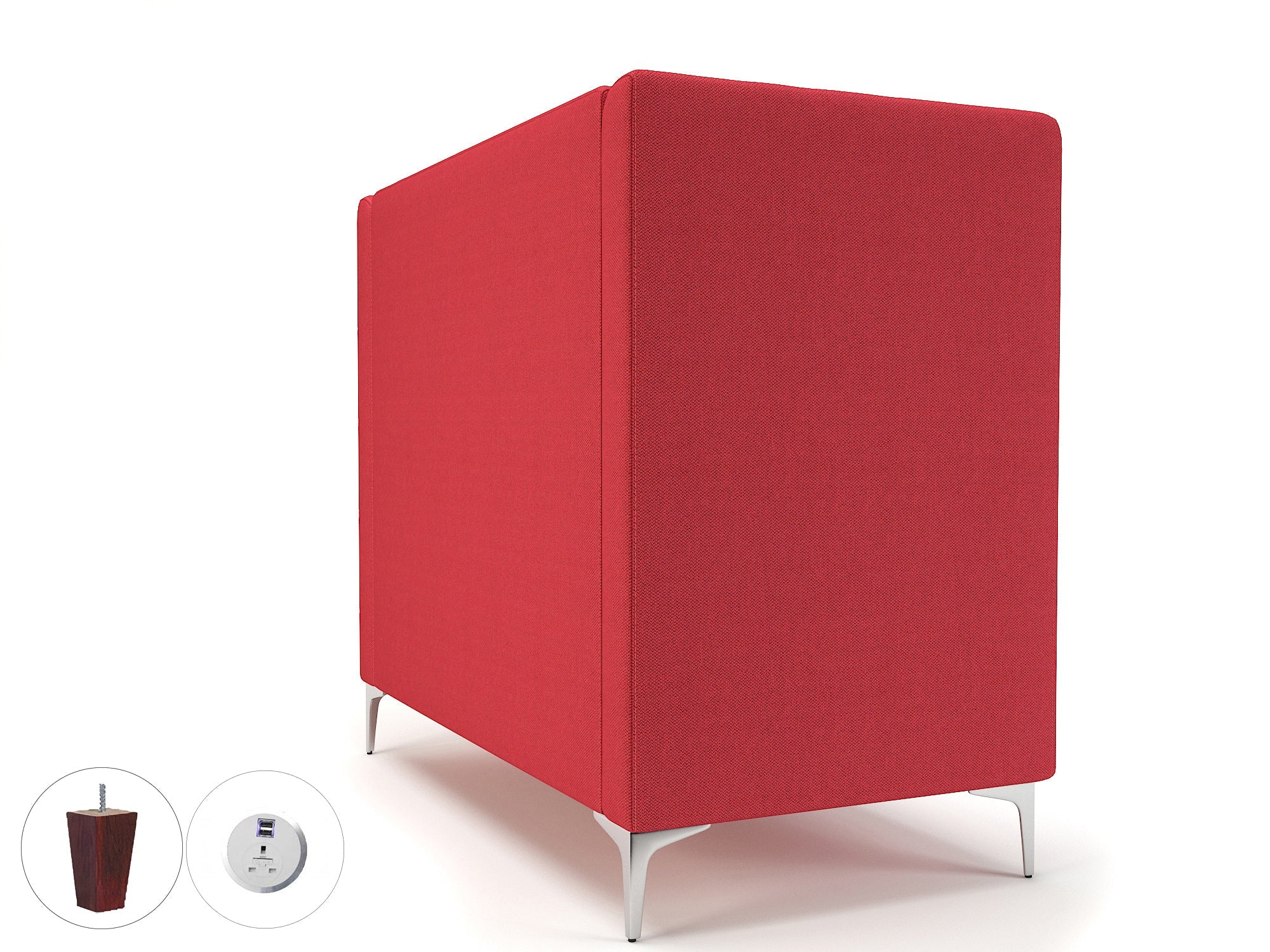 Office furniture altus-128cm-wide-privacy-booth-in-camira-era-fabric-with-socket Dynamic  Matt Black Colour Forward 