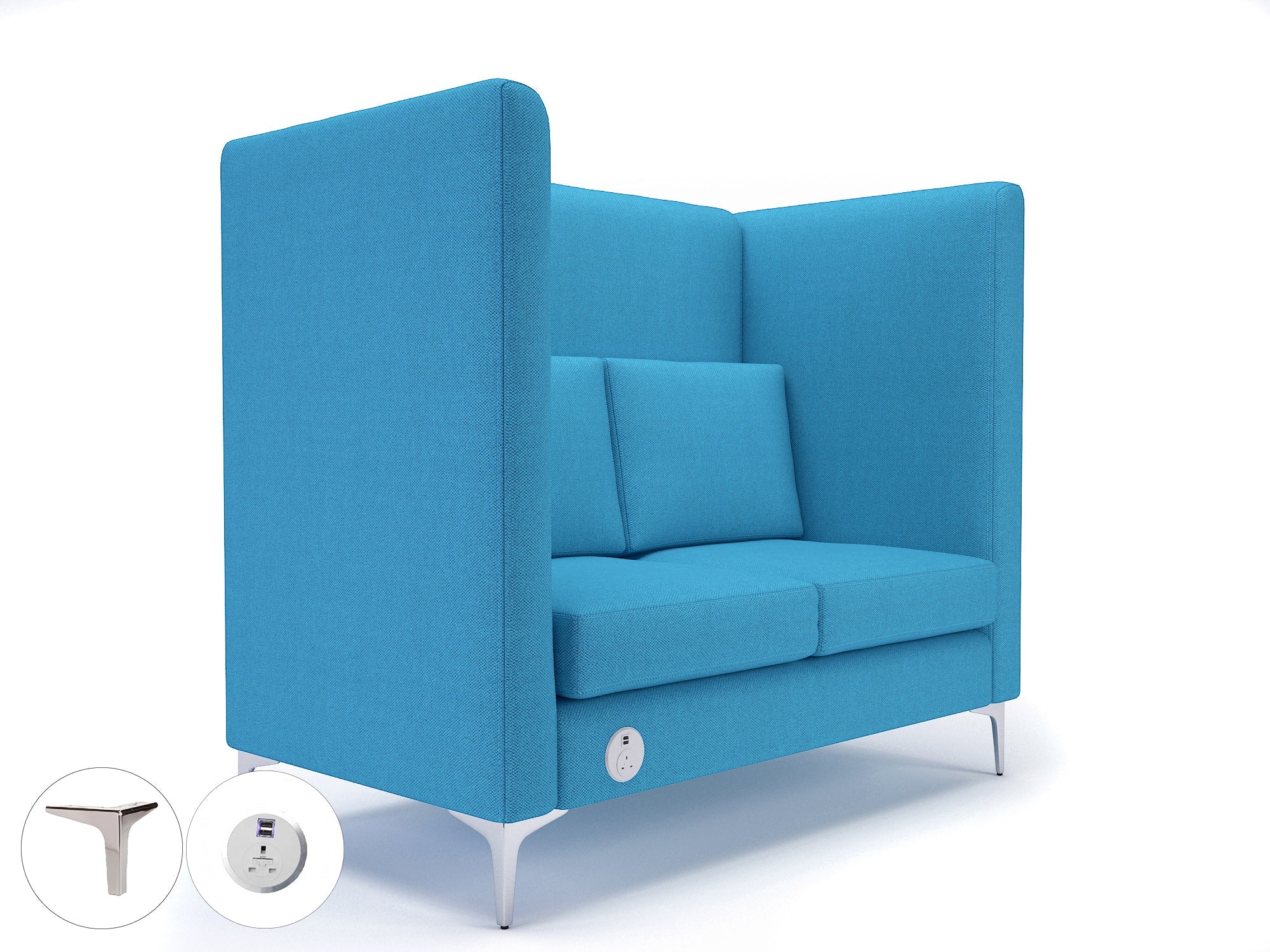 Office furniture altus-128cm-wide-privacy-booth-in-camira-era-fabric-with-socket Dynamic  Chrome Colour Perennial 