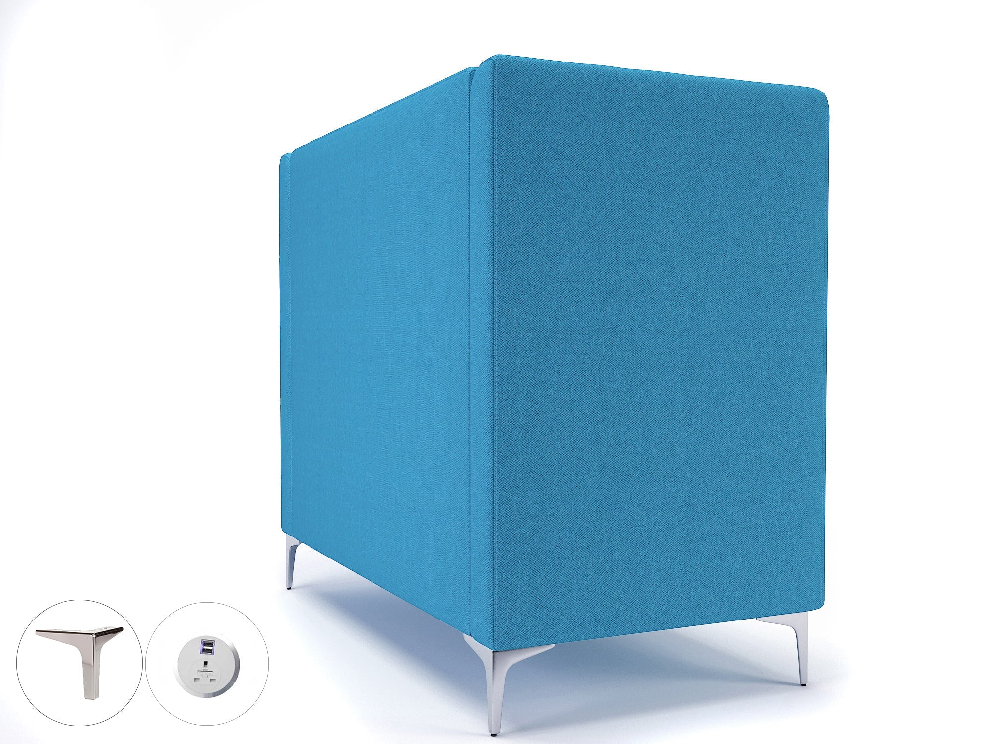 Office furniture altus-128cm-wide-privacy-booth-in-camira-era-fabric-with-socket Dynamic  Matt Black Colour Perennial 