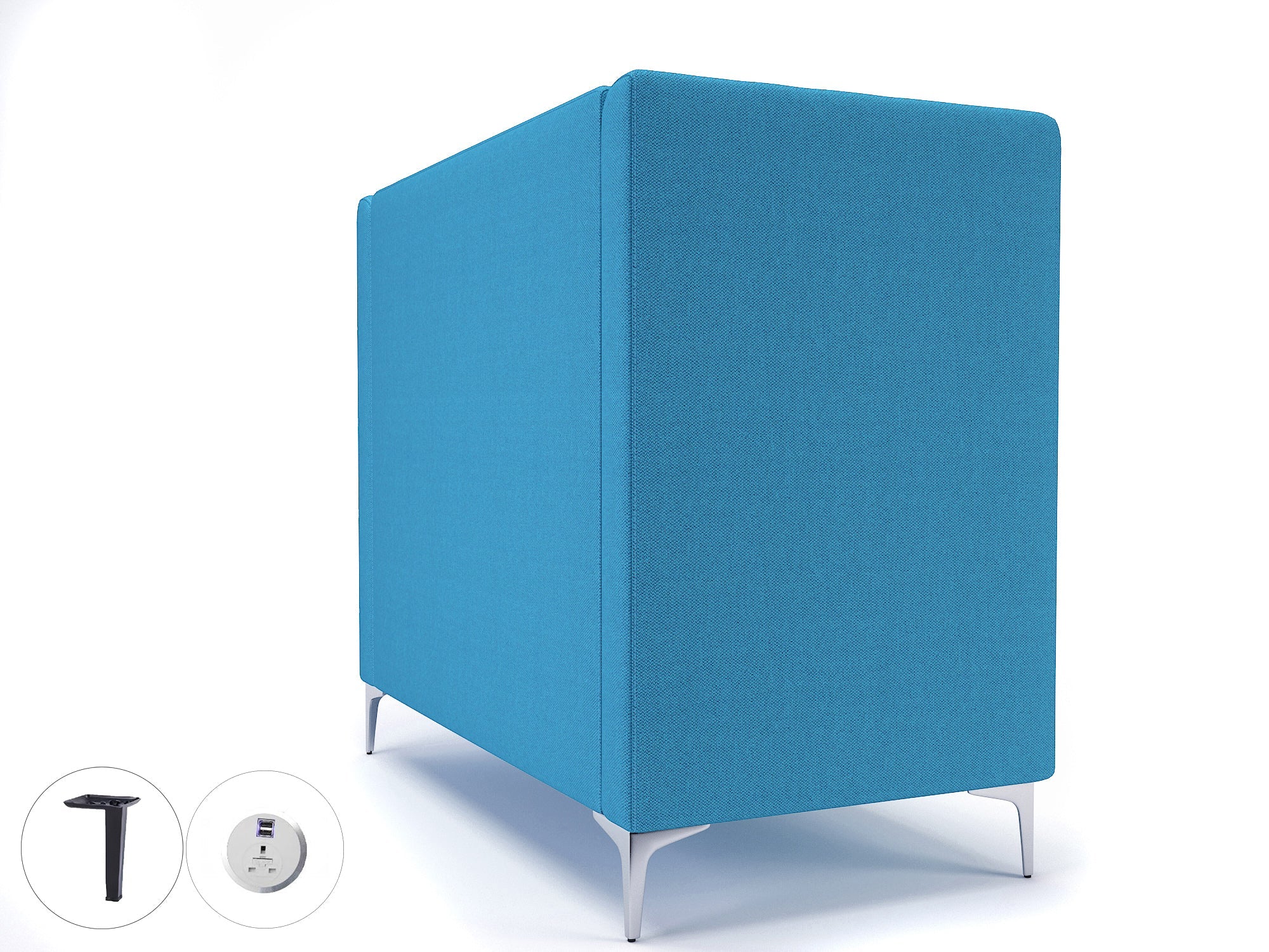 Office furniture altus-128cm-wide-privacy-booth-in-camira-era-fabric-with-socket Dynamic  Matt Black Colour Period 