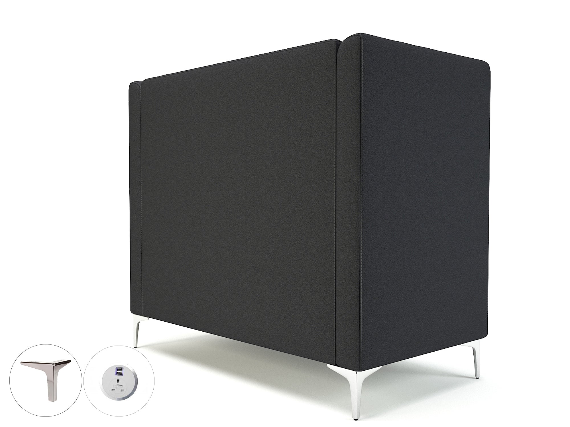 Office furniture altus-128cm-wide-privacy-booth-in-warwick-dolly-fabric-with-socket Dynamic  Light Wood Colour Linen 