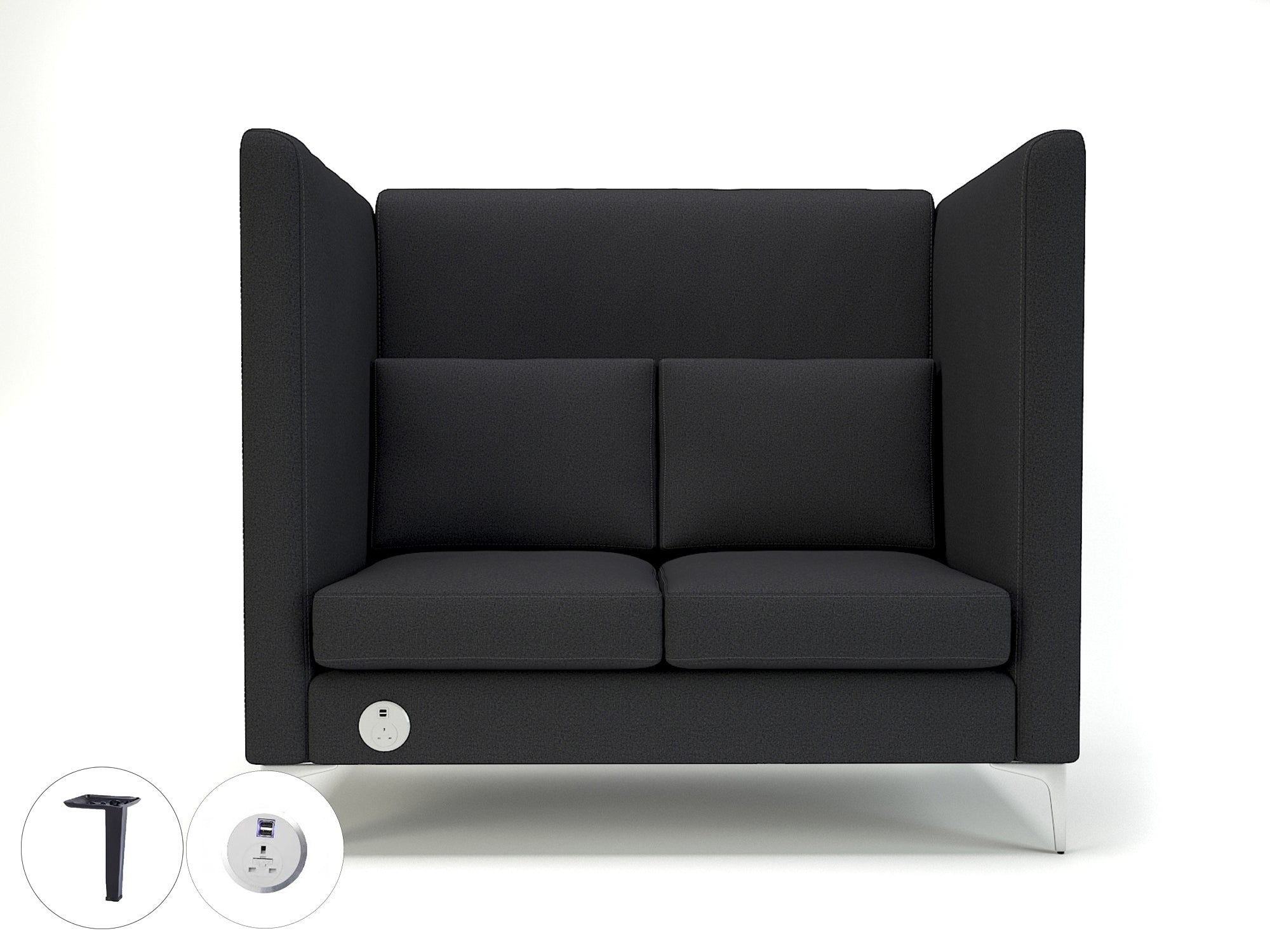 Office furniture altus-128cm-wide-privacy-booth-in-warwick-dolly-fabric-with-socket Dynamic  Chrome Colour Marmalade 