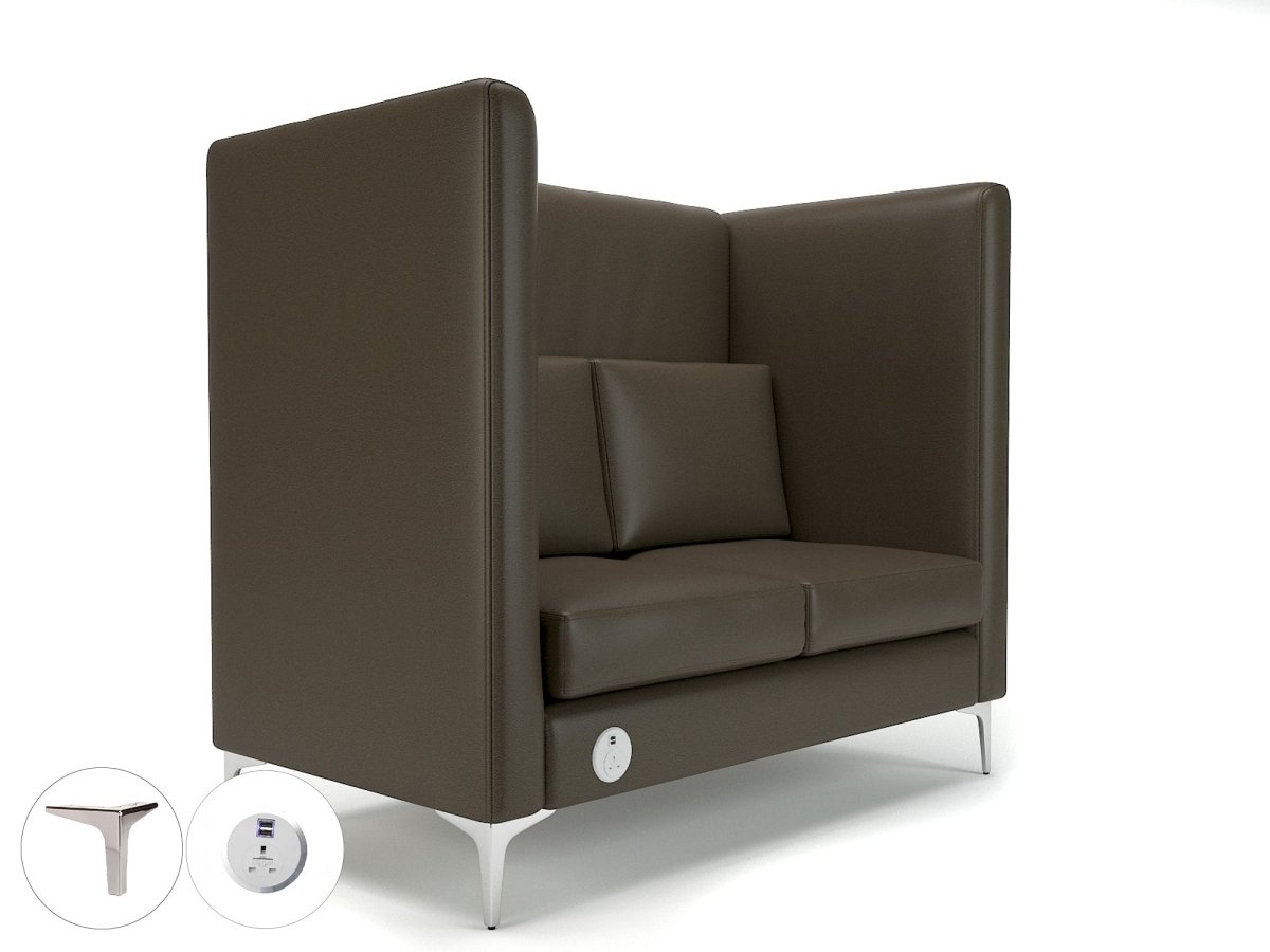 Office furniture altus-128cm-wide-privacy-booth-in-cristina-marrone-ultima-faux-leather-with-socket Dynamic   Colour  
