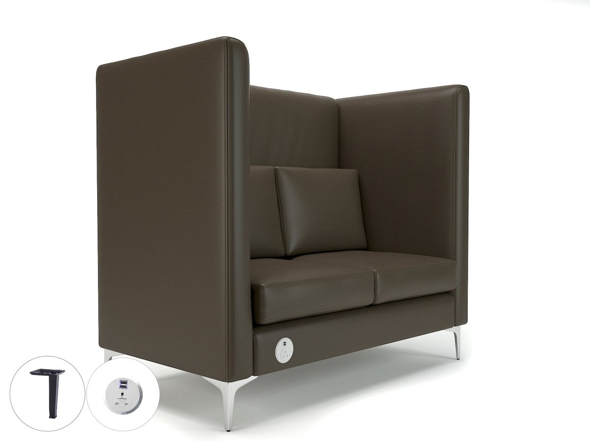 Office furniture altus-128cm-wide-privacy-booth-in-cristina-marrone-ultima-faux-leather-with-socket Dynamic   Colour  