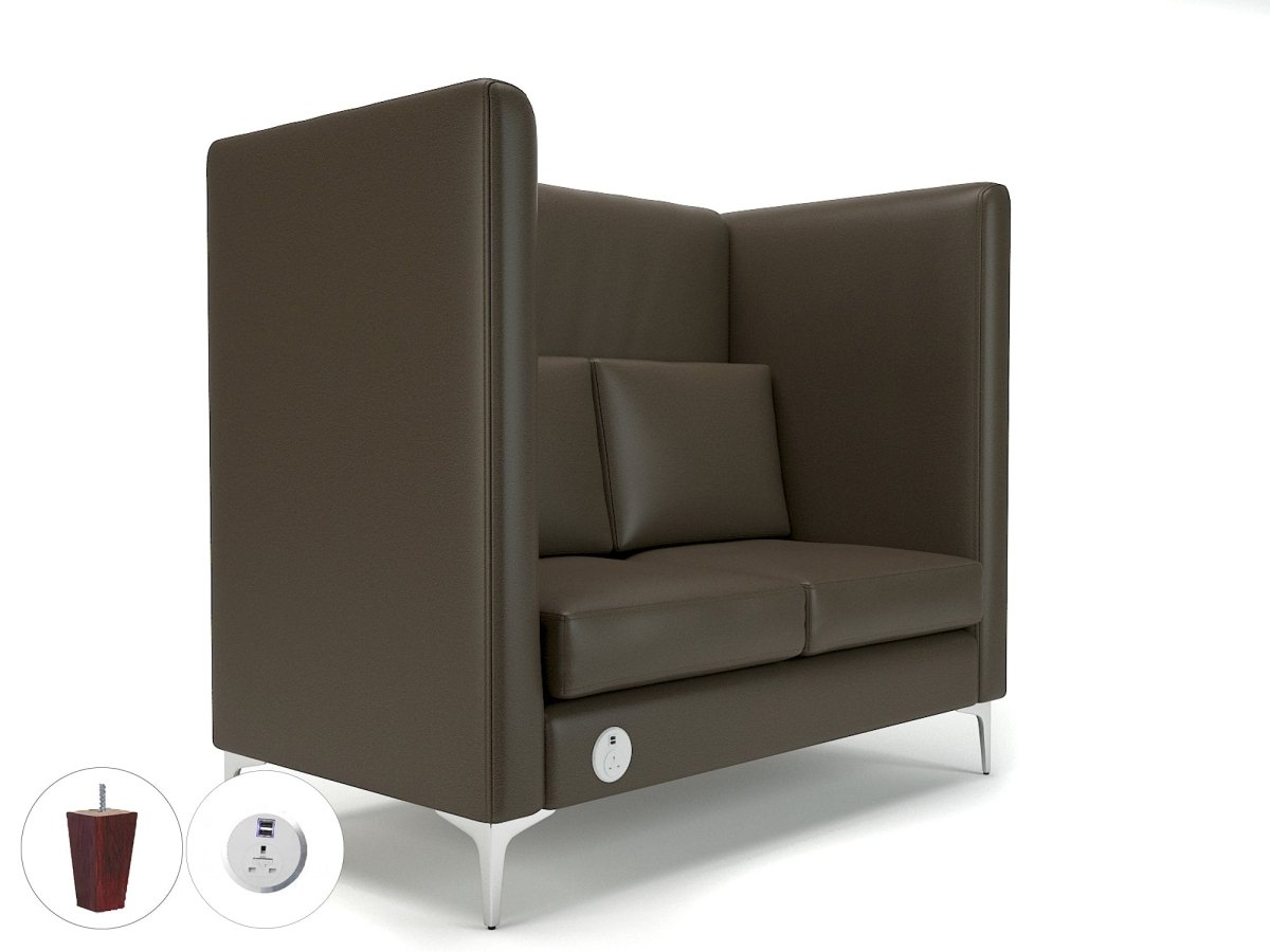 Office furniture altus-128cm-wide-privacy-booth-in-cristina-marrone-ultima-faux-leather-with-socket Dynamic   Colour  