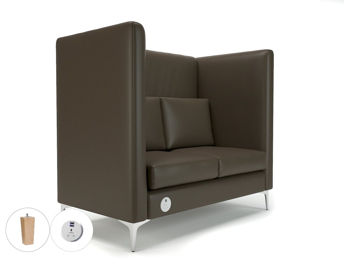 Office furniture altus-128cm-wide-privacy-booth-in-cristina-marrone-ultima-faux-leather-with-socket Dynamic   Colour  