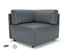 Office Modular Seating Loomis 87cm Wide Corner Unit in Ultima Faux Leather with Socket Chrome Colour Atlantic 