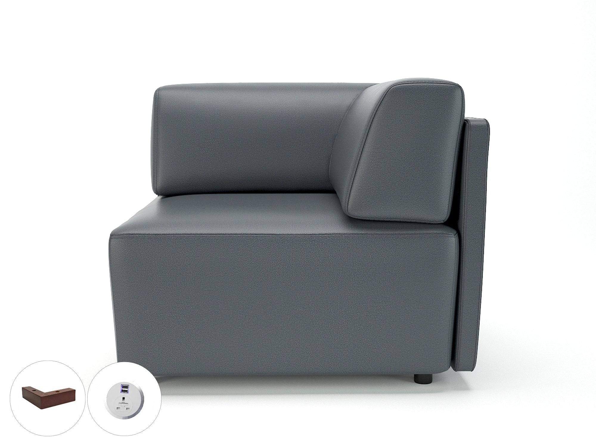 loomis-87cm-wide-corner-unit-in-cristina-marrone-ultima-faux-leather-with-socket Dynamic  Light Wood Colour Chalk 