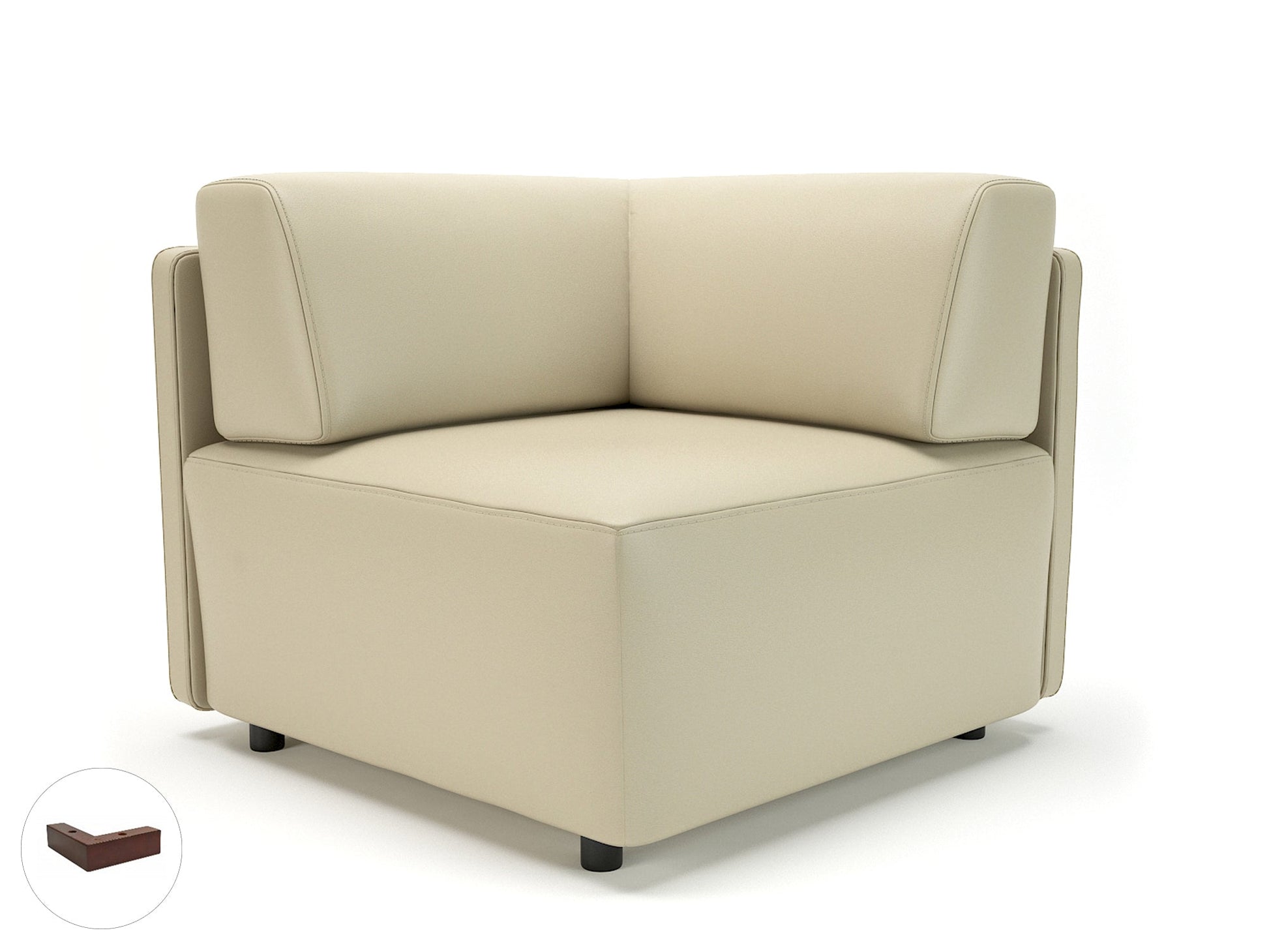 Office furniture loomis-87cm-wide-corner-unit-in-cristina-marrone-ultima-faux-leather Dynamic  Chrome Colour Mocha 