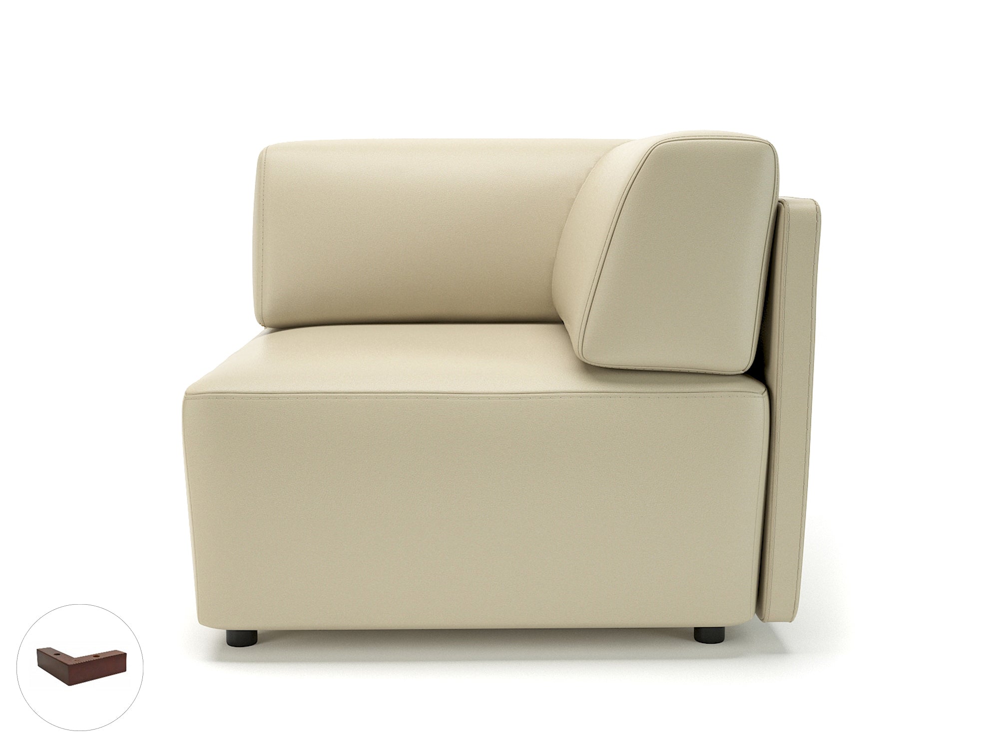 Office furniture loomis-87cm-wide-corner-unit-in-cristina-marrone-ultima-faux-leather Dynamic  Light Wood Colour Mocha 