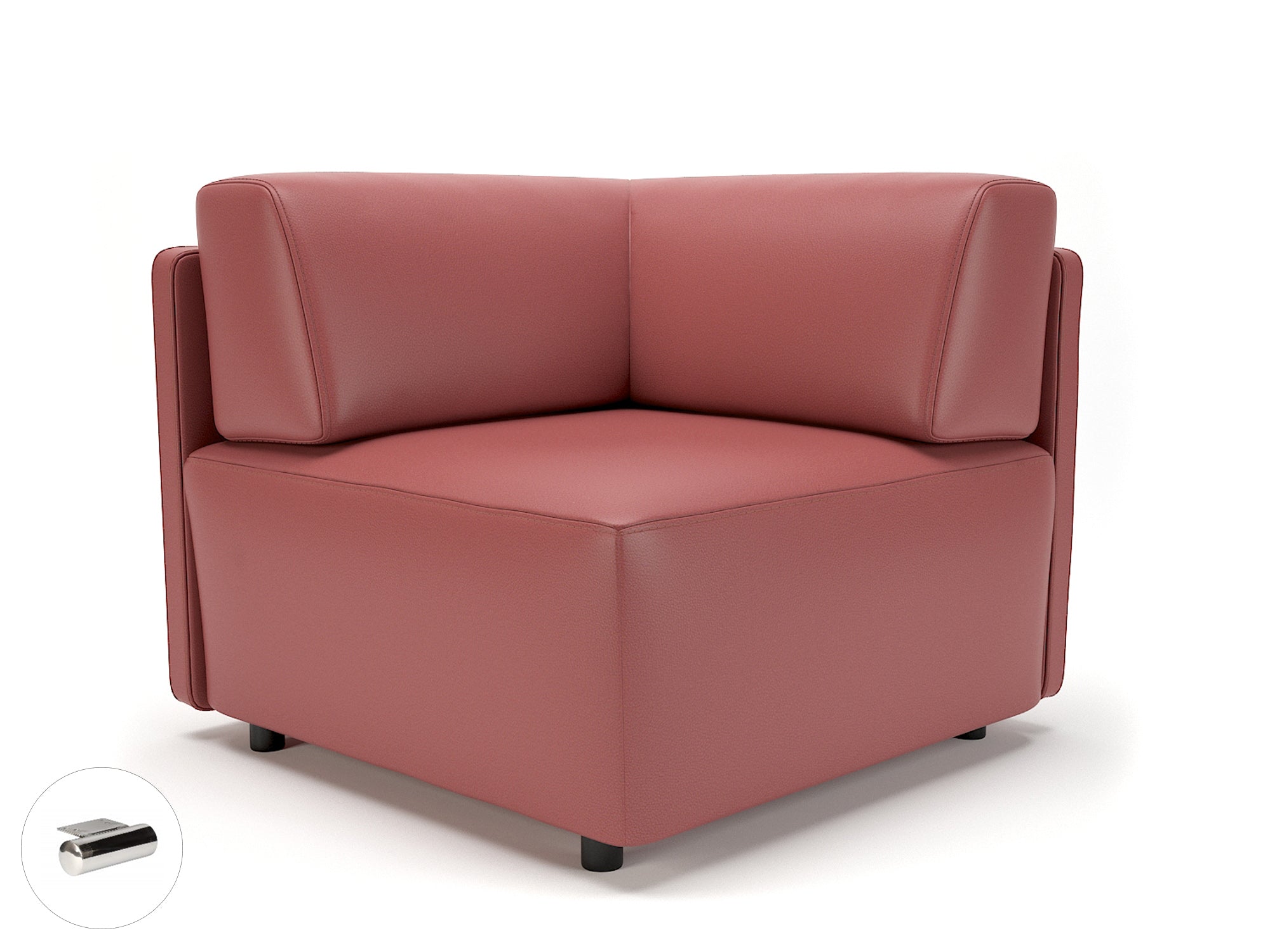 Office furniture loomis-87cm-wide-corner-unit-in-cristina-marrone-ultima-faux-leather Dynamic  Chrome Colour Taupe 