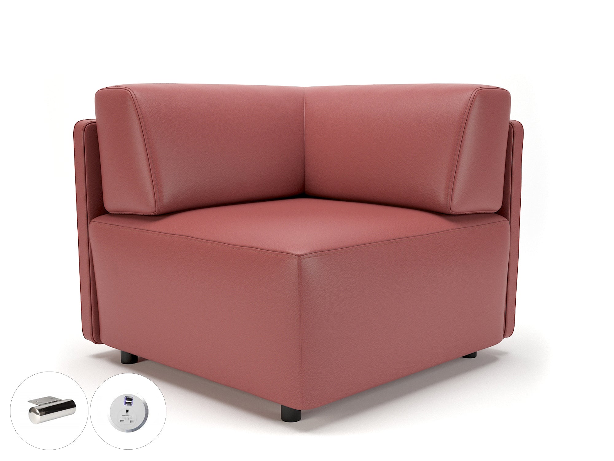 loomis-87cm-wide-corner-unit-in-cristina-marrone-ultima-faux-leather-with-socket Dynamic  Chrome Colour Mocha 