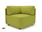 Office Modular Seating Loomis 87cm Wide Corner Unit in Warwick Dolly Fabric Chrome Colour Citron 