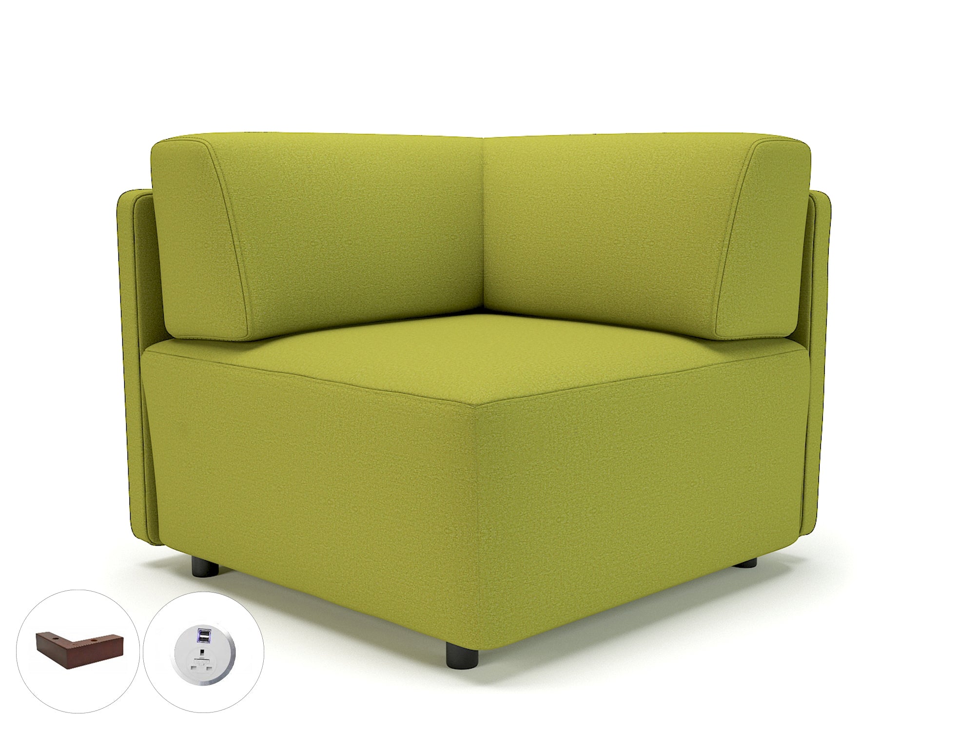 Office furniture loomis-87cm-wide-corner-unit-in-warwick-dolly-fabric-with-socket Dynamic  Chrome Colour Denim 