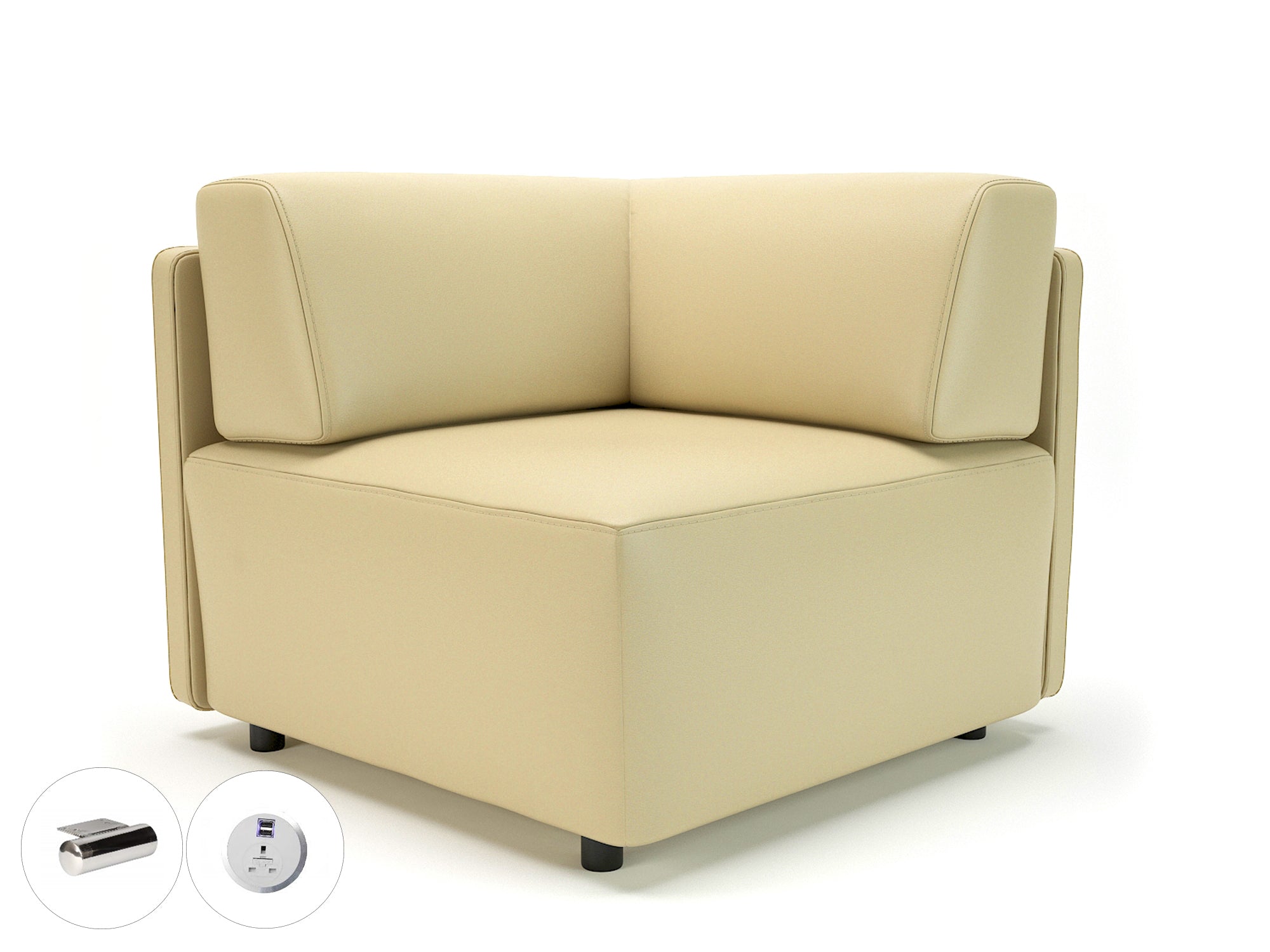 loomis-87cm-wide-corner-unit-in-cristina-marrone-ultima-faux-leather-with-socket Dynamic  Chrome Colour Taupe 