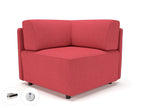 Office Modular Seating Loomis 87cm Wide Corner Unit in Camira Era Fabric with Socket Chrome Colour Cycle 