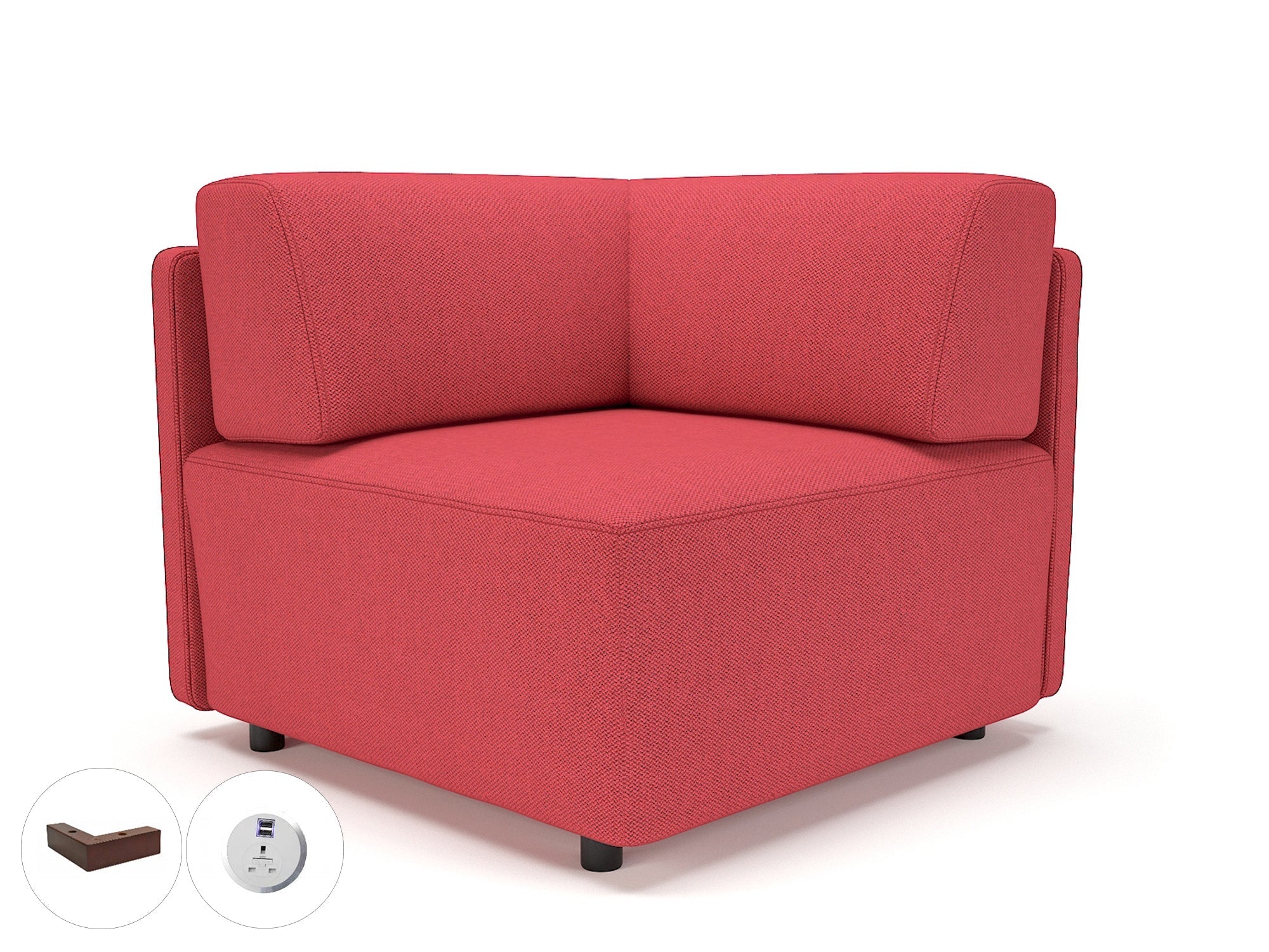 Office furniture loomis-87cm-wide-corner-unit-in-camira-era-fabric-with-socket Dynamic  Chrome Colour Everlasting 