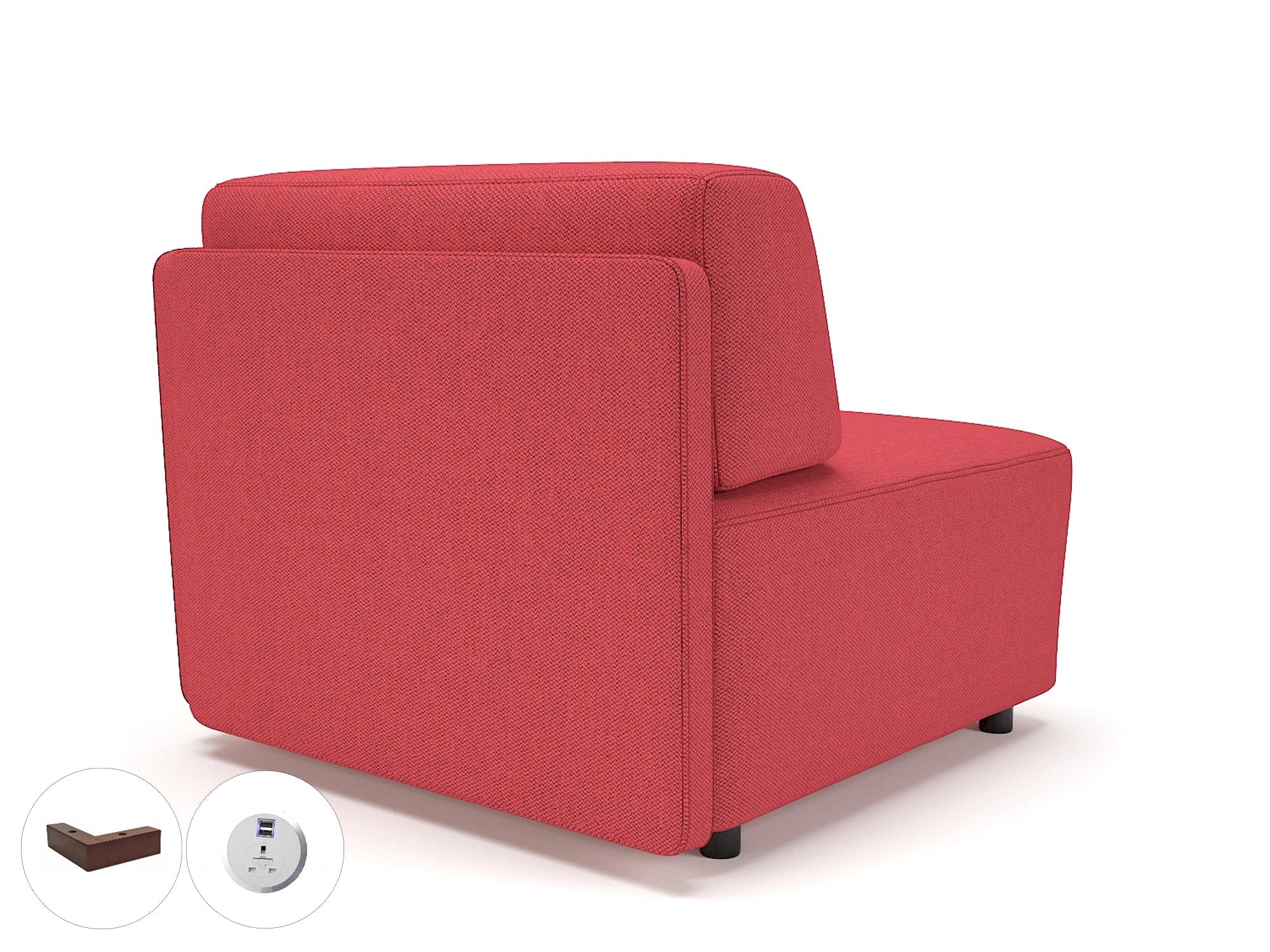 Office furniture loomis-87cm-wide-corner-unit-in-camira-era-fabric-with-socket Dynamic  Ebony Wood Colour Everlasting 