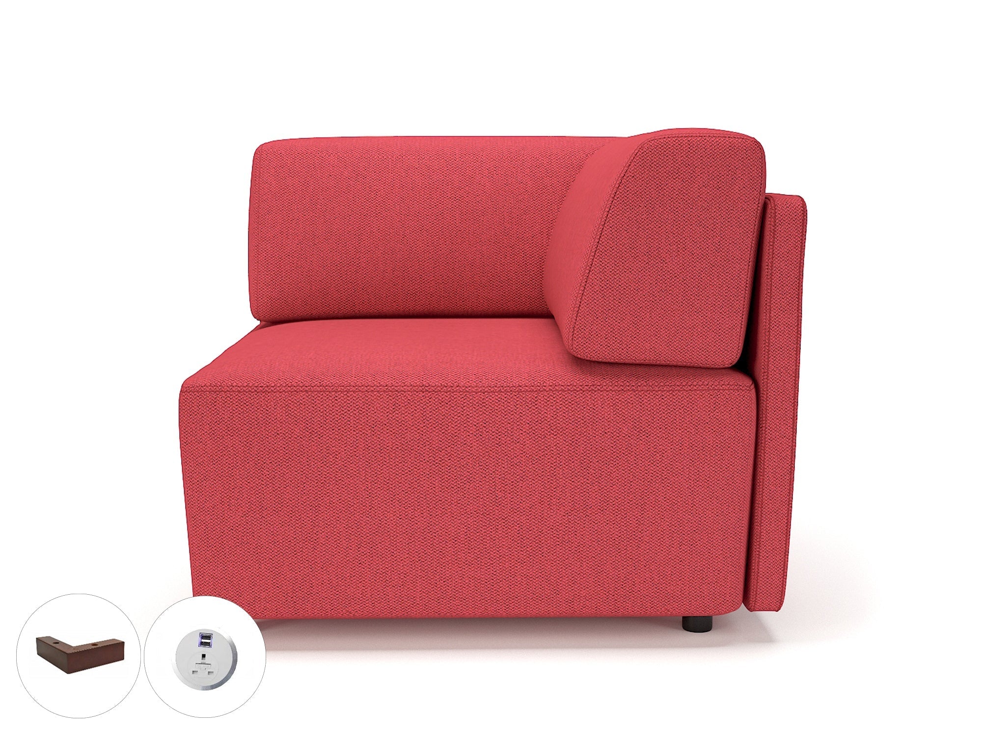 Office furniture loomis-87cm-wide-corner-unit-in-camira-era-fabric-with-socket Dynamic  Light Wood Colour Everlasting 