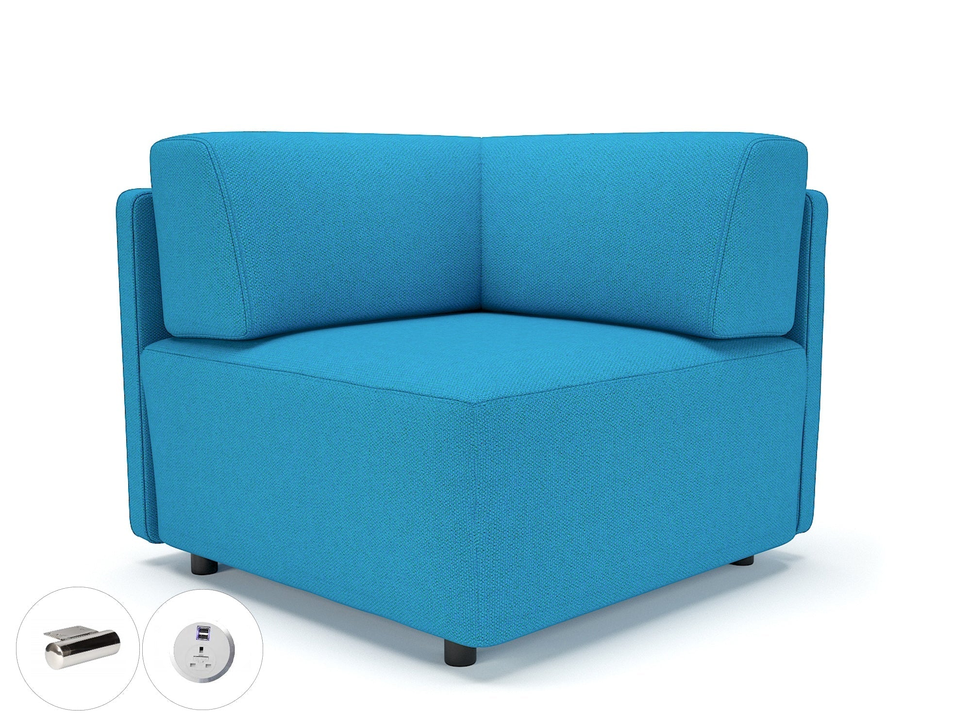 Office furniture loomis-87cm-wide-corner-unit-in-camira-era-fabric-with-socket Dynamic  Chrome Colour Forward 