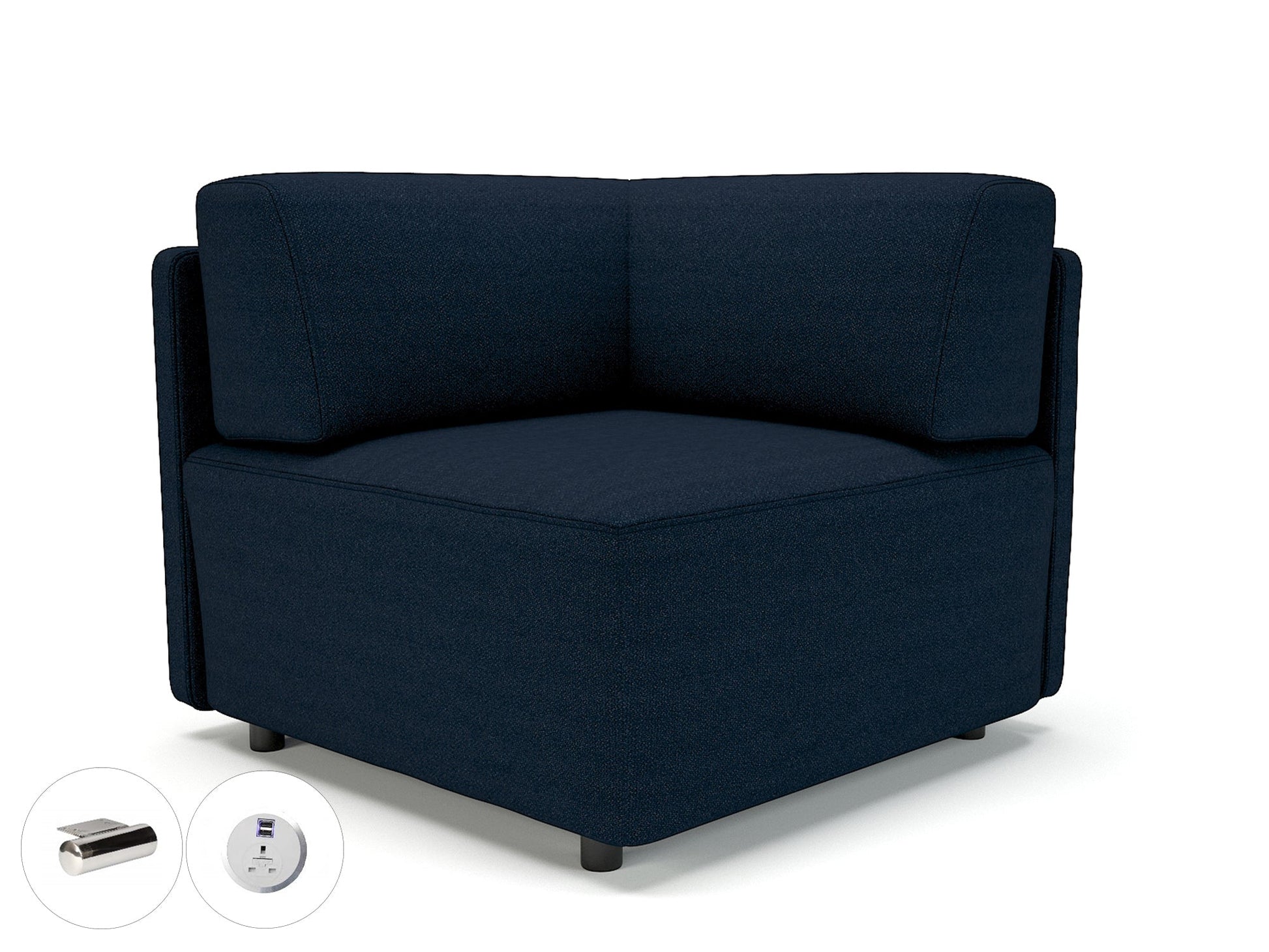 Office furniture loomis-87cm-wide-corner-unit-in-camira-era-fabric-with-socket Dynamic  Chrome Colour Perennial 