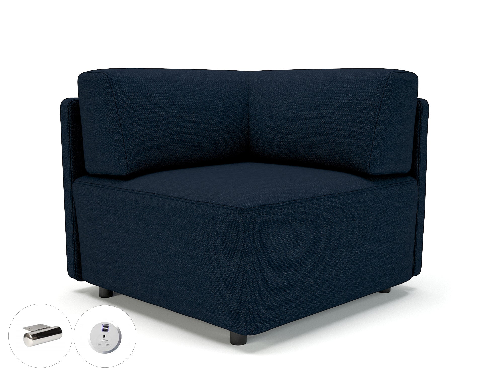 Office furniture loomis-87cm-wide-corner-unit-in-camira-era-fabric-with-socket Dynamic  Chrome Colour Perennial 