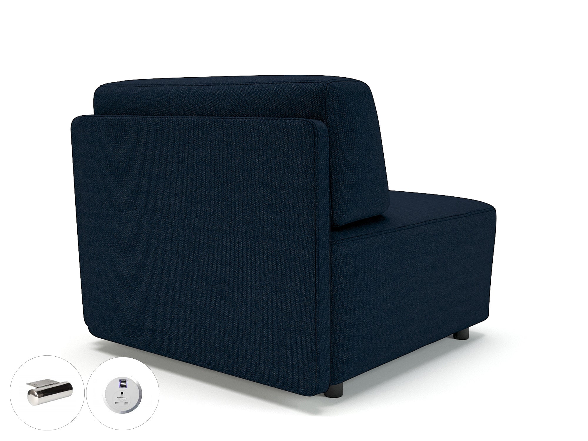 Office furniture loomis-87cm-wide-corner-unit-in-camira-era-fabric-with-socket Dynamic  Ebony Wood Colour Perennial 