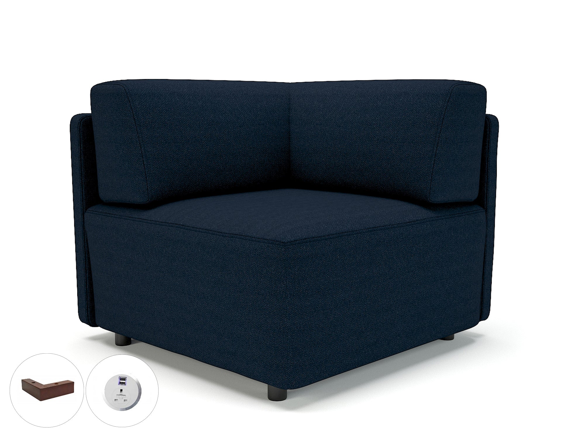 Office furniture loomis-87cm-wide-corner-unit-in-camira-era-fabric-with-socket Dynamic  Chrome Colour Period 