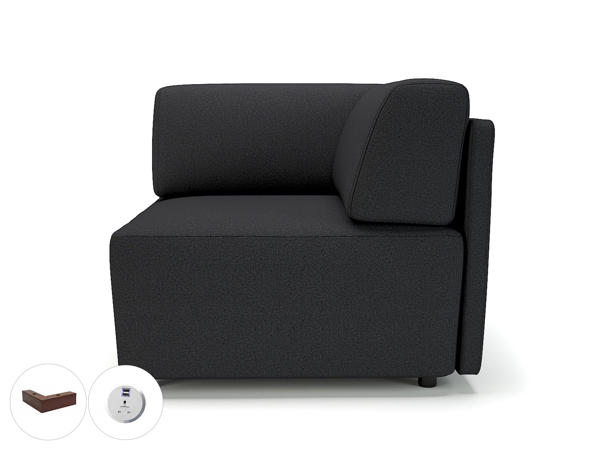 Office furniture loomis-87cm-wide-corner-unit-in-warwick-dolly-fabric-with-socket Dynamic  Light Wood Colour Lagoon 