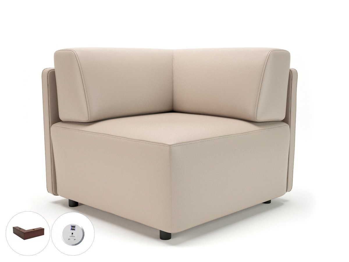 Office furniture loomis-87cm-wide-corner-unit-in-cristina-marrone-ultima-faux-leather-with-socket Dynamic   Colour  