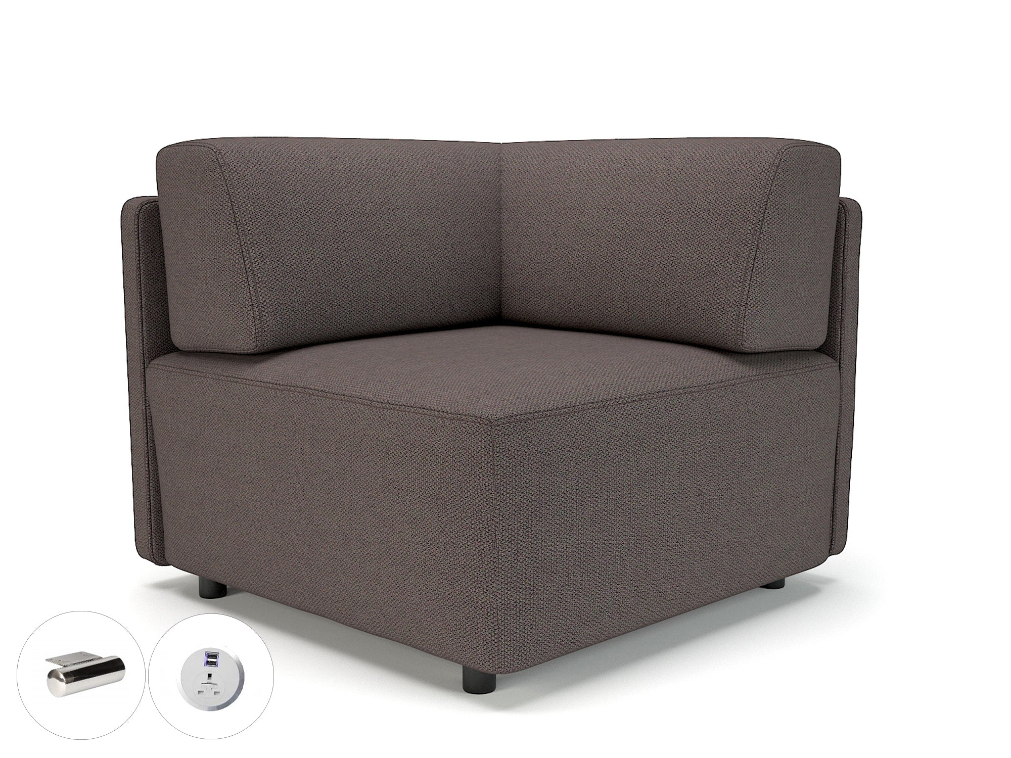 Office furniture loomis-87cm-wide-corner-unit-in-camira-era-fabric-with-socket Dynamic  Chrome Colour Present 