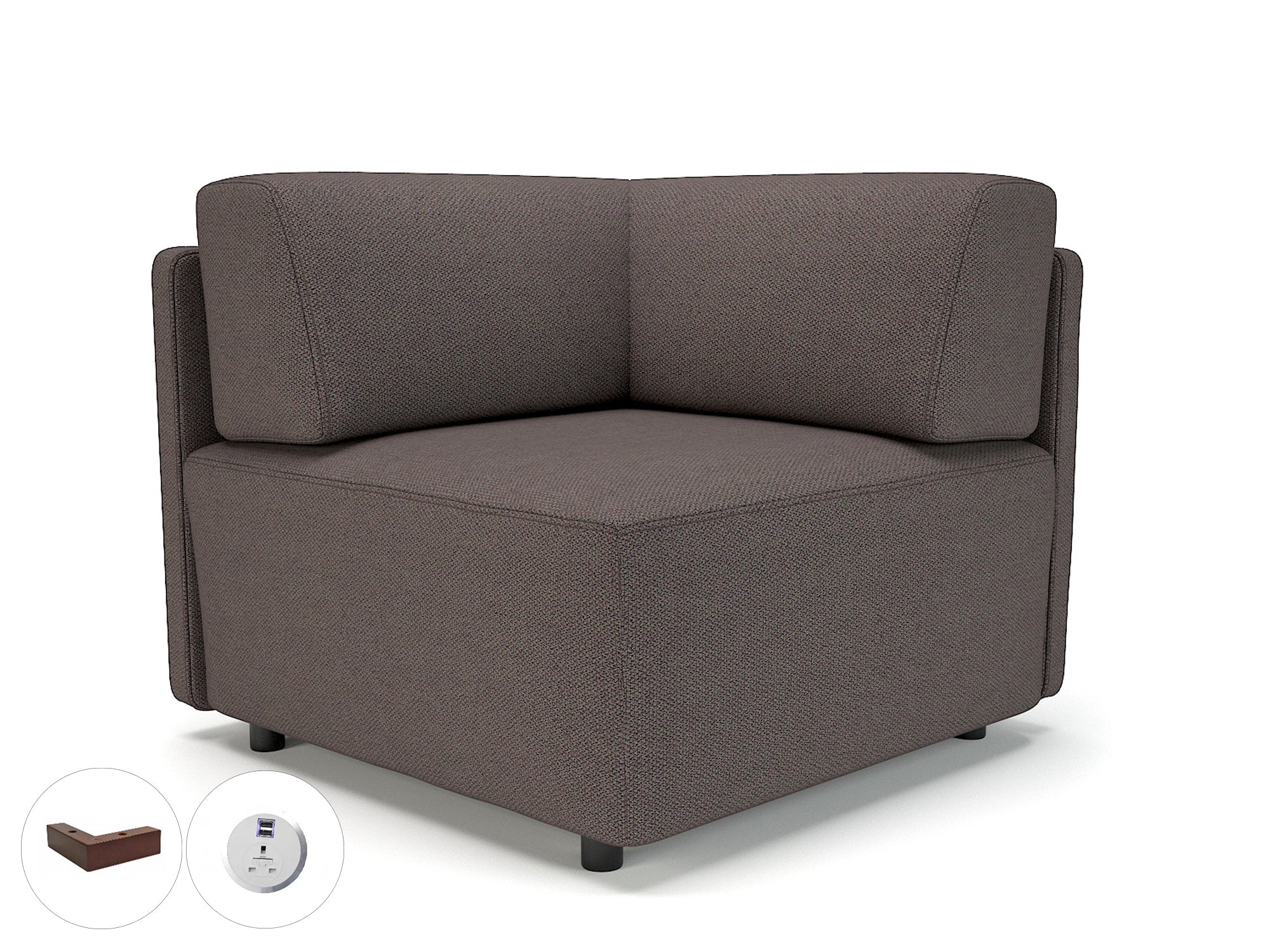 Office furniture loomis-87cm-wide-corner-unit-in-camira-era-fabric-with-socket Dynamic  Chrome Colour Prime 