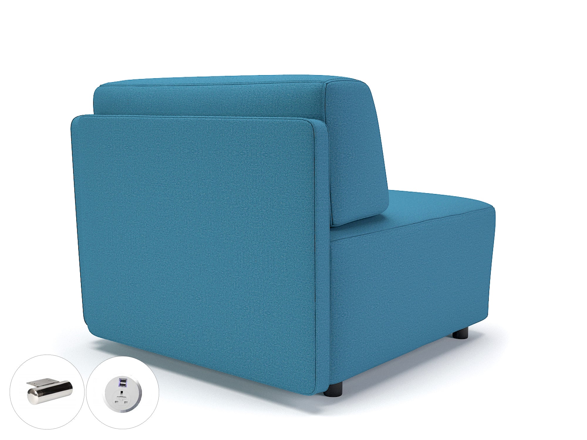 Office furniture loomis-87cm-wide-corner-unit-in-warwick-dolly-fabric-with-socket Dynamic  Ebony Wood Colour Linen 