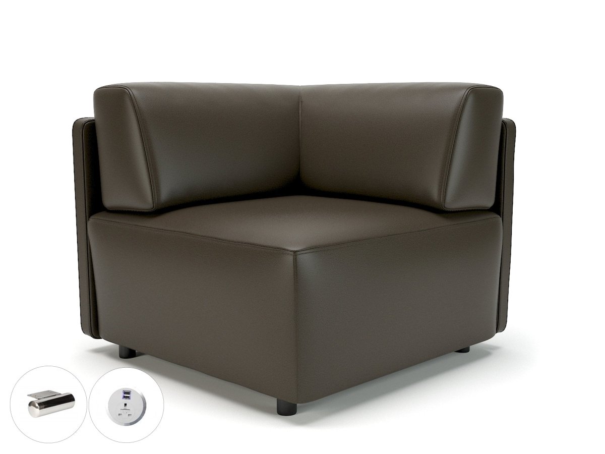 Office furniture loomis-87cm-wide-corner-unit-in-cristina-marrone-ultima-faux-leather-with-socket Dynamic   Colour  