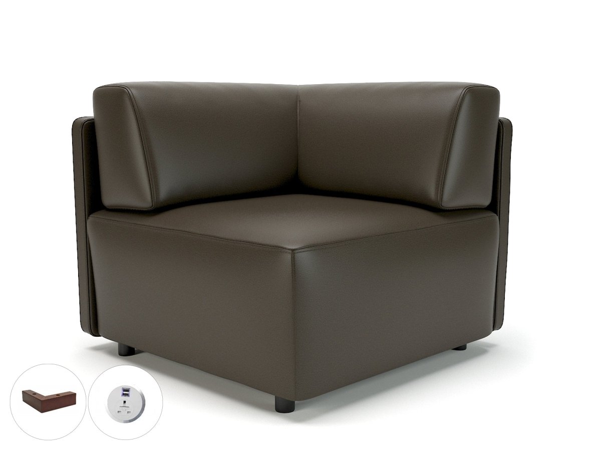 Office furniture loomis-87cm-wide-corner-unit-in-cristina-marrone-ultima-faux-leather-with-socket Dynamic   Colour  