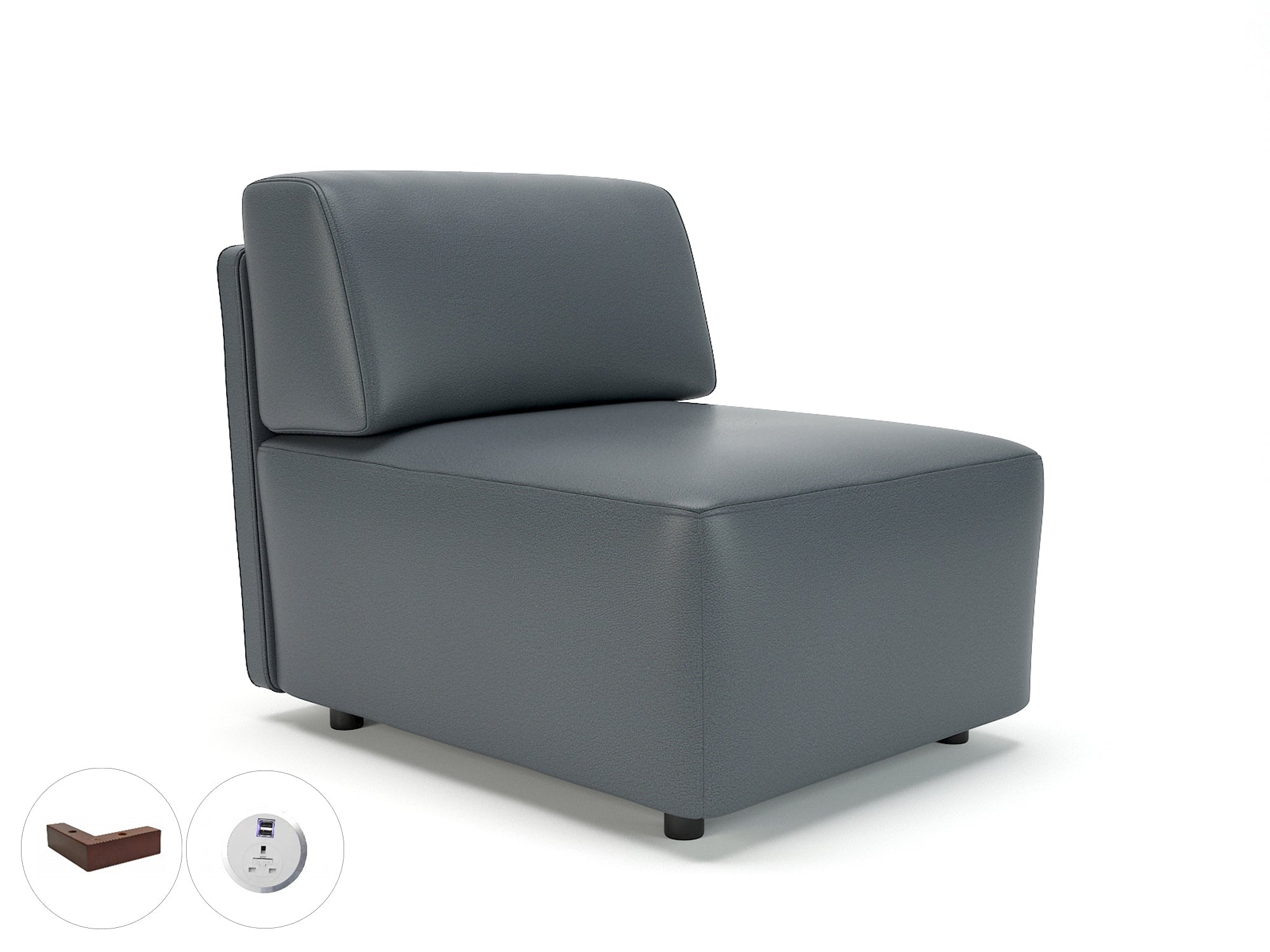 loomis-65cm-wide-modular-unit-in-cristina-marrone-ultima-faux-leather-with-socket Dynamic  Chrome Colour Chalk 