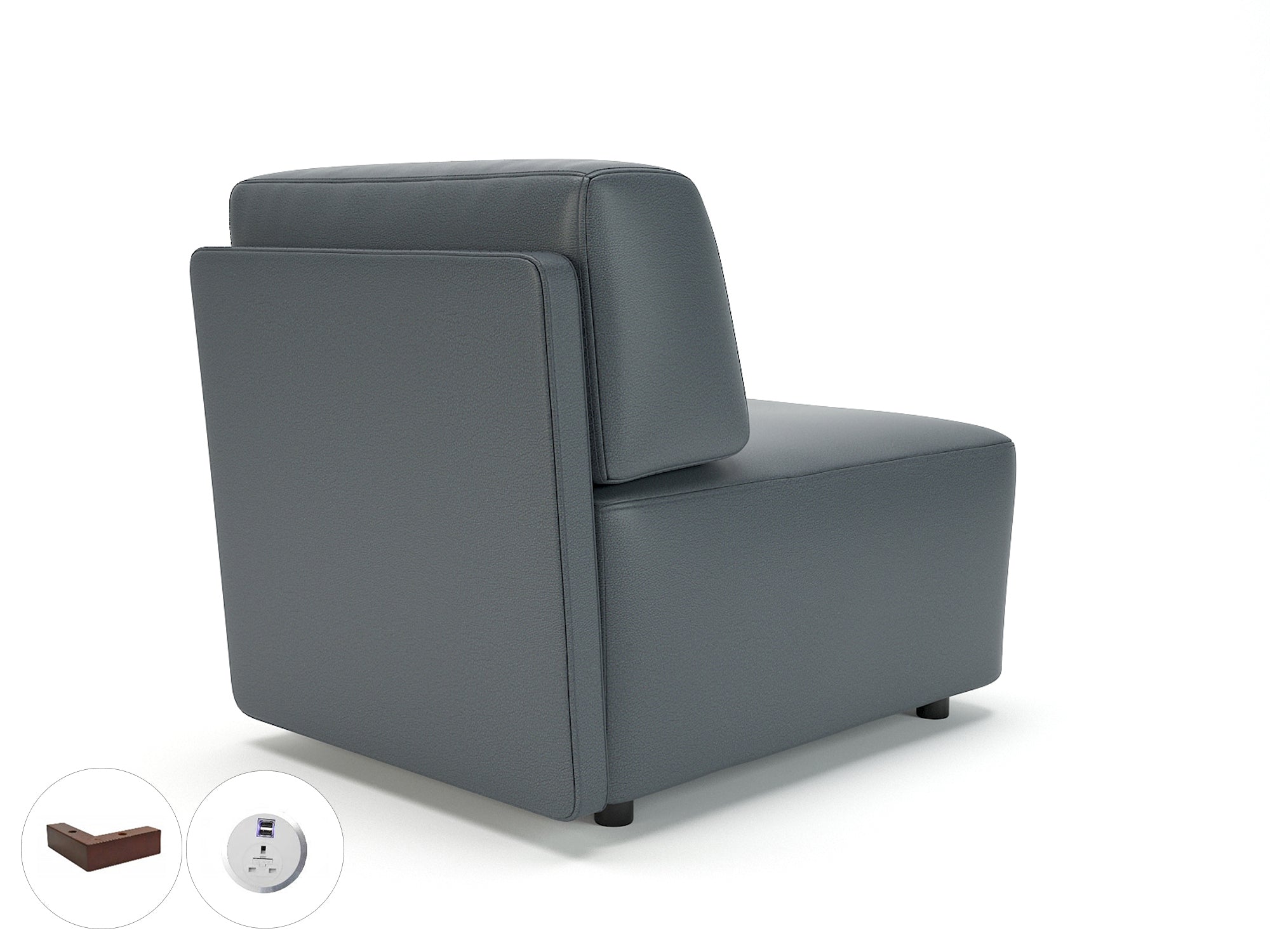 loomis-65cm-wide-modular-unit-in-cristina-marrone-ultima-faux-leather-with-socket Dynamic  Light Wood Colour Chalk 