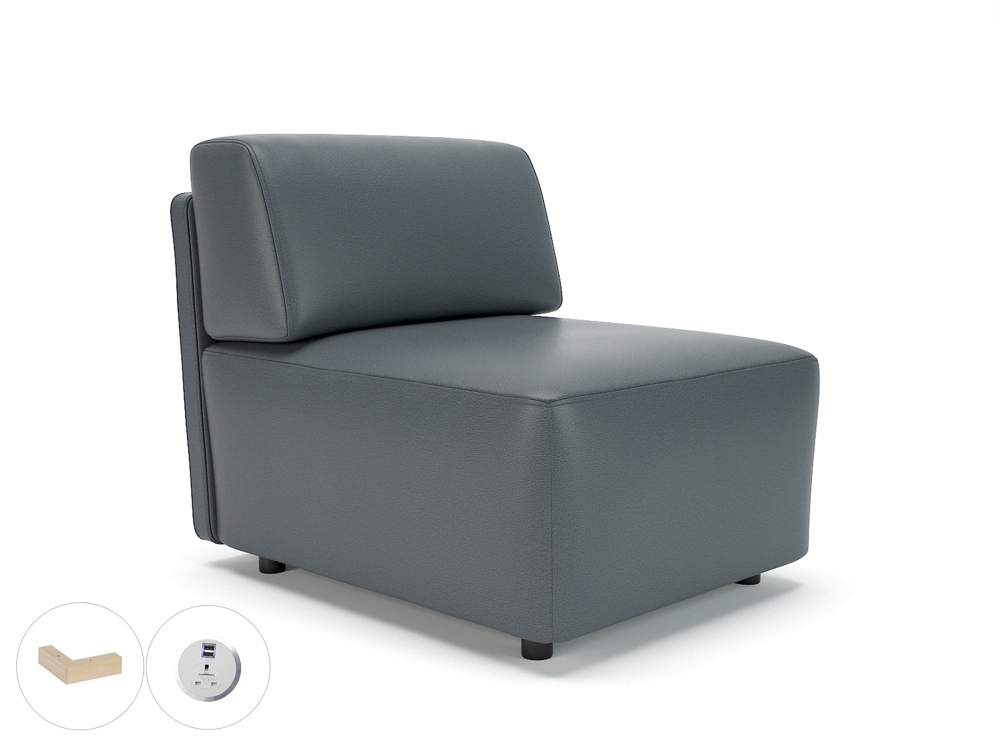 loomis-65cm-wide-modular-unit-in-cristina-marrone-ultima-faux-leather-with-socket Dynamic  Chrome Colour Chilli 