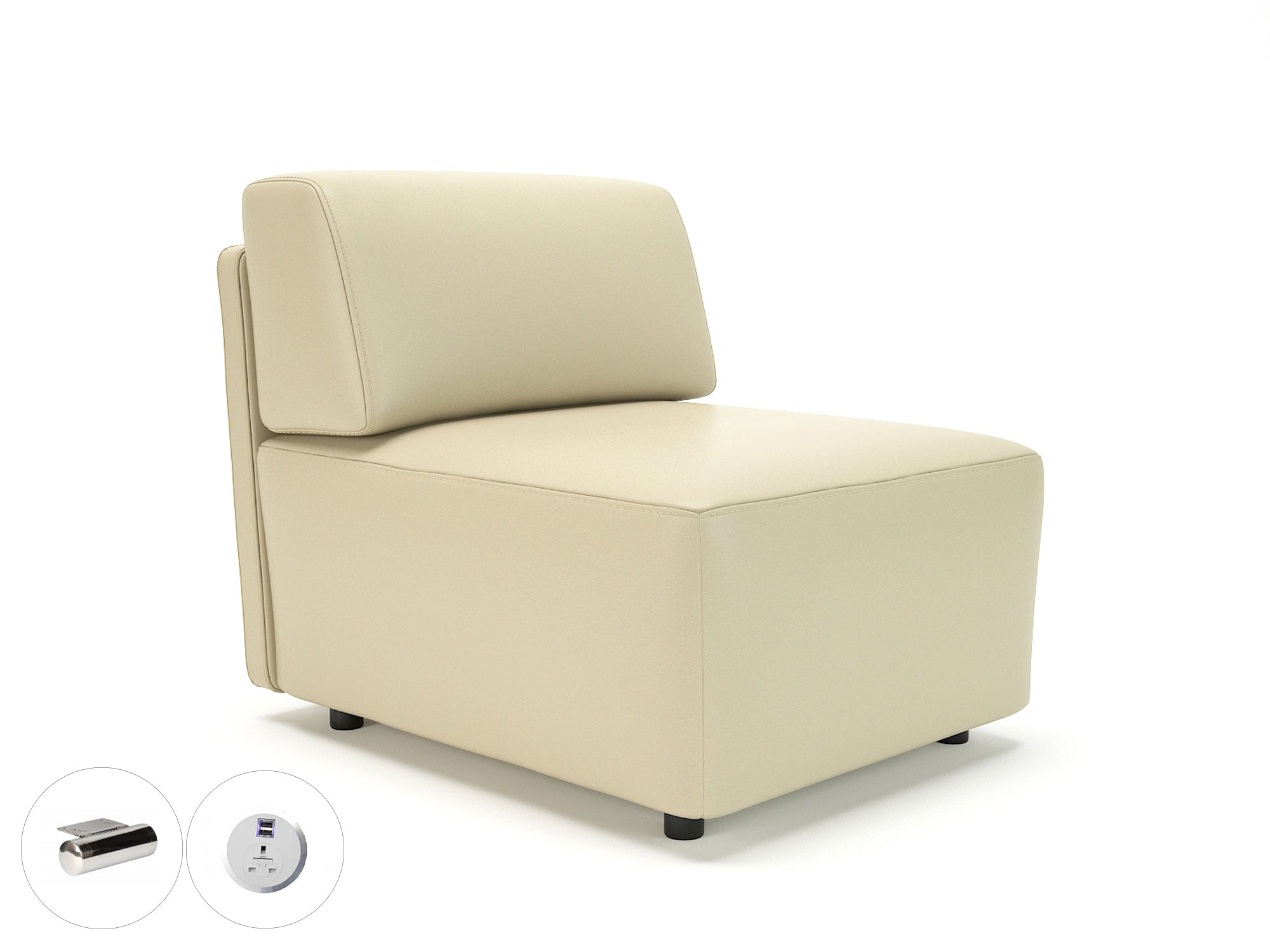 loomis-65cm-wide-modular-unit-in-cristina-marrone-ultima-faux-leather-with-socket Dynamic  Chrome Colour Cream 