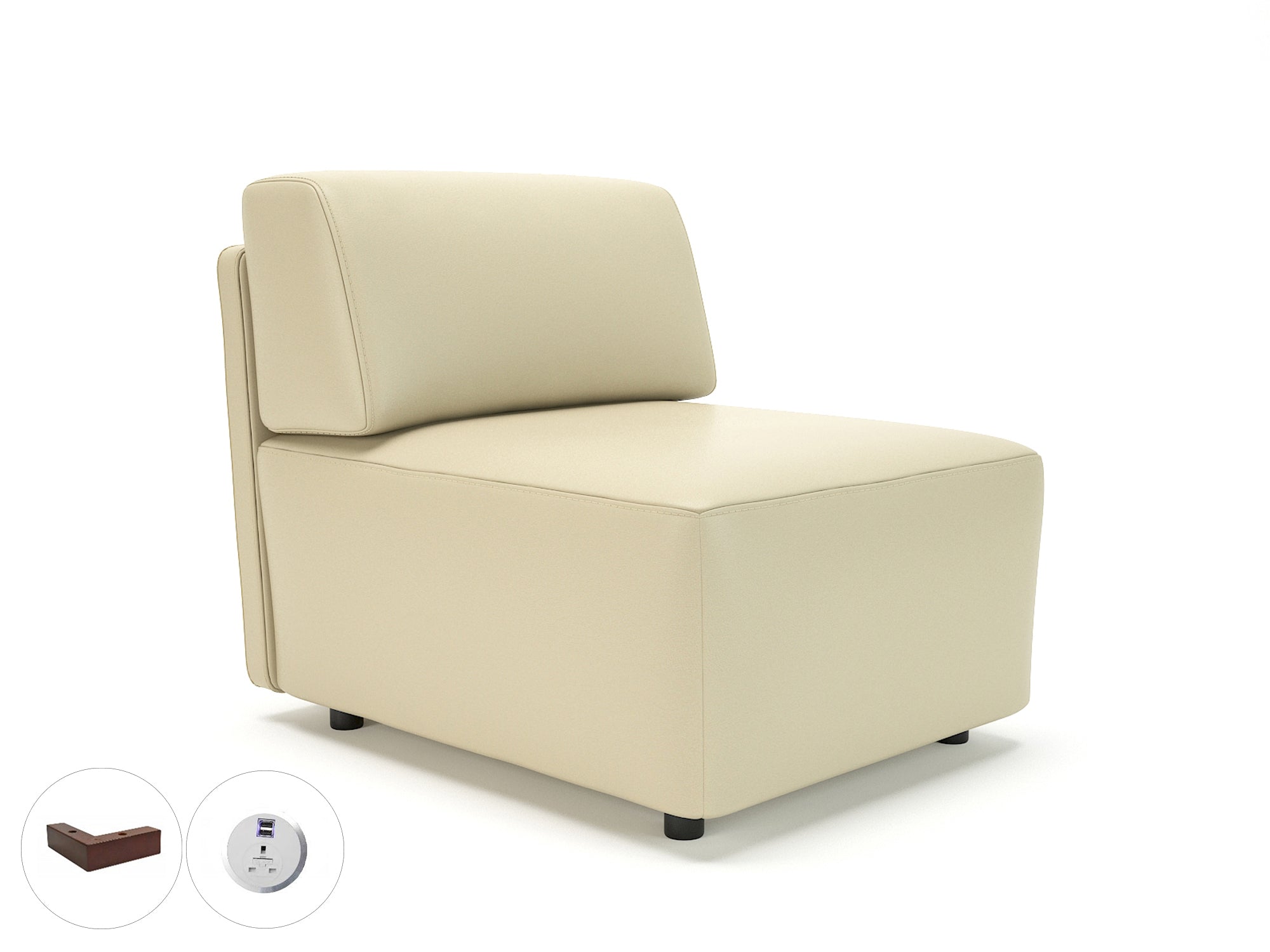 loomis-65cm-wide-modular-unit-in-cristina-marrone-ultima-faux-leather-with-socket Dynamic  Chrome Colour Mocha 
