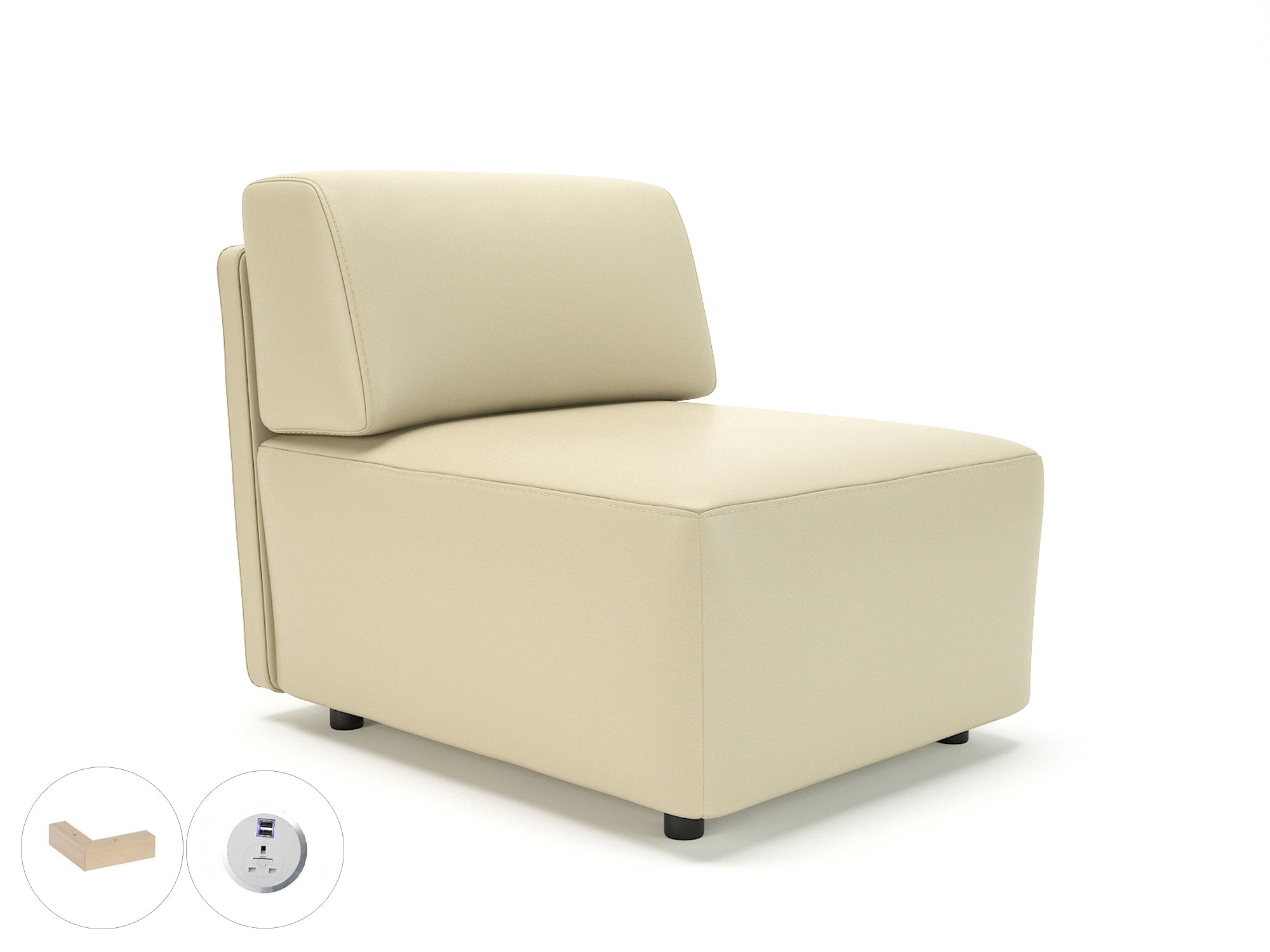 loomis-65cm-wide-modular-unit-in-cristina-marrone-ultima-faux-leather-with-socket Dynamic  Chrome Colour Steel 
