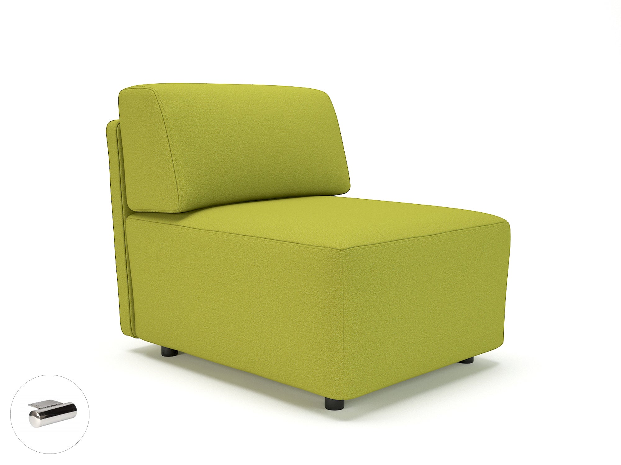 Office Modular Seating Loomis 65cm Wide Modular Unit in Warwick Dolly Fabric Chrome Colour Citron 