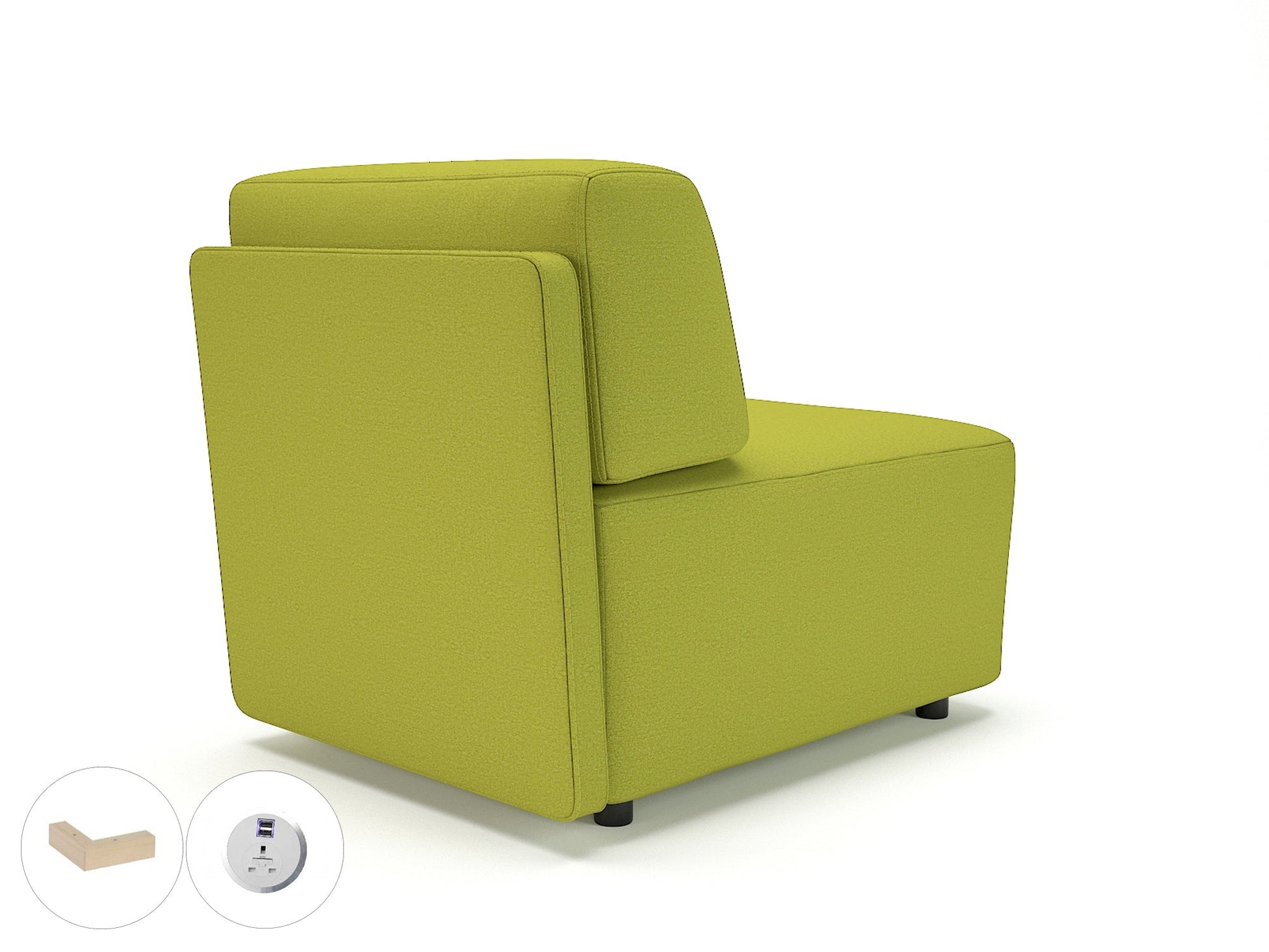 Office furniture loomis-65cm-wide-modular-unit-in-warwick-dolly-fabric-with-socket Dynamic  Chrome Colour Lagoon 