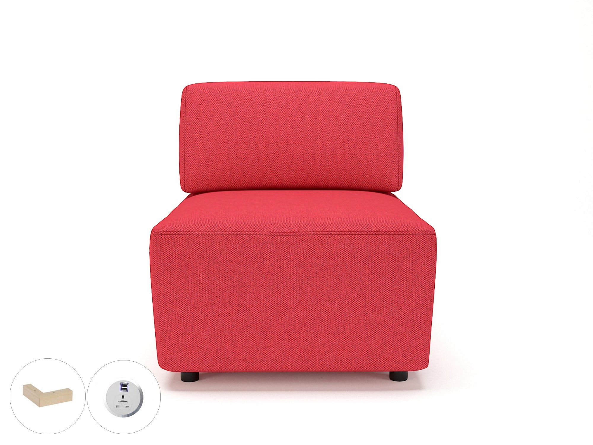 Office furniture loomis-65cm-wide-modular-unit-in-camira-era-fabric-with-socket Dynamic  Ebony Wood Colour Forward 