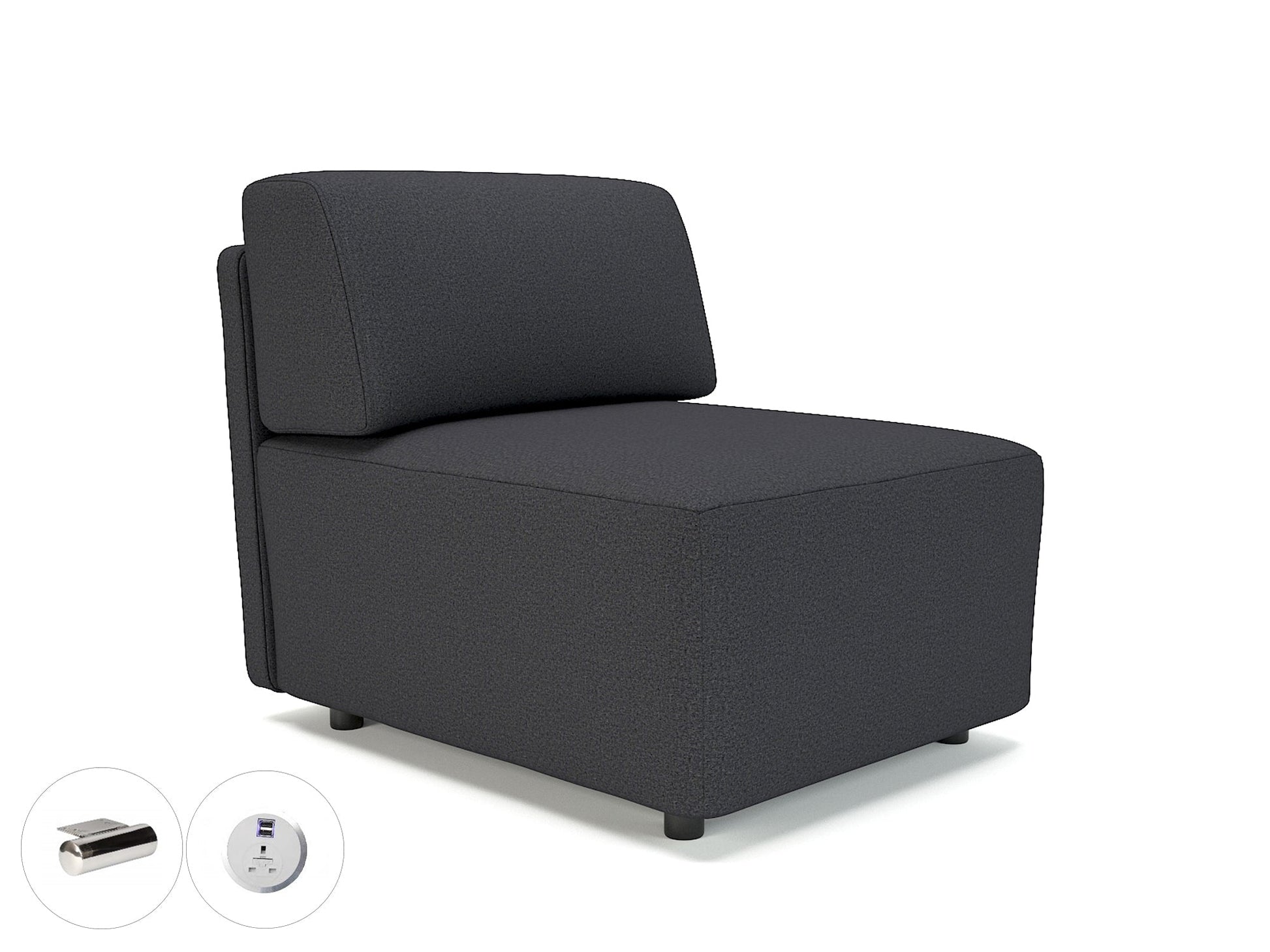 Office furniture loomis-65cm-wide-modular-unit-in-warwick-dolly-fabric-with-socket Dynamic  Ebony Wood Colour Lagoon 