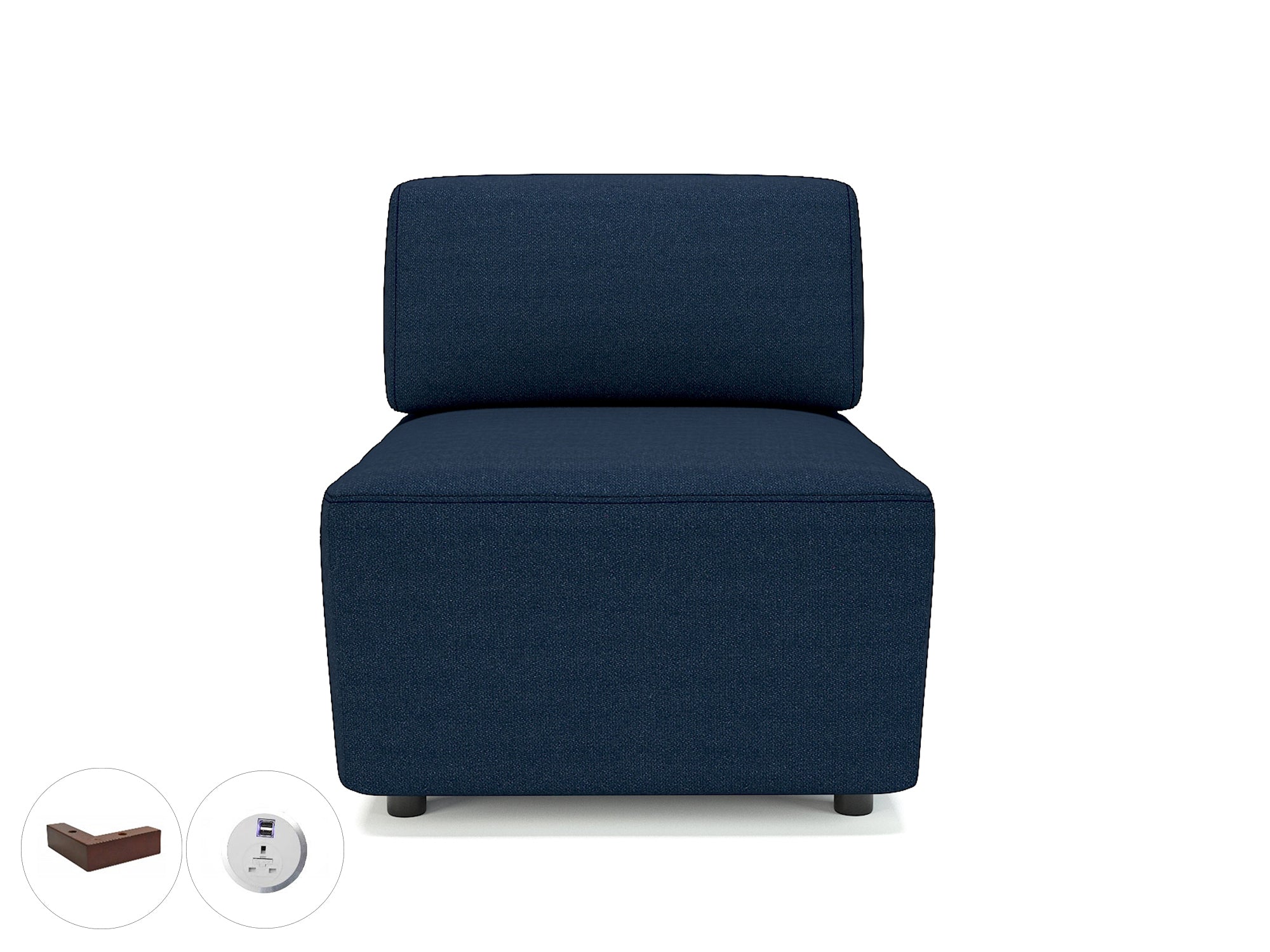 Office furniture loomis-65cm-wide-modular-unit-in-camira-era-fabric-with-socket Dynamic  Ebony Wood Colour Prime 